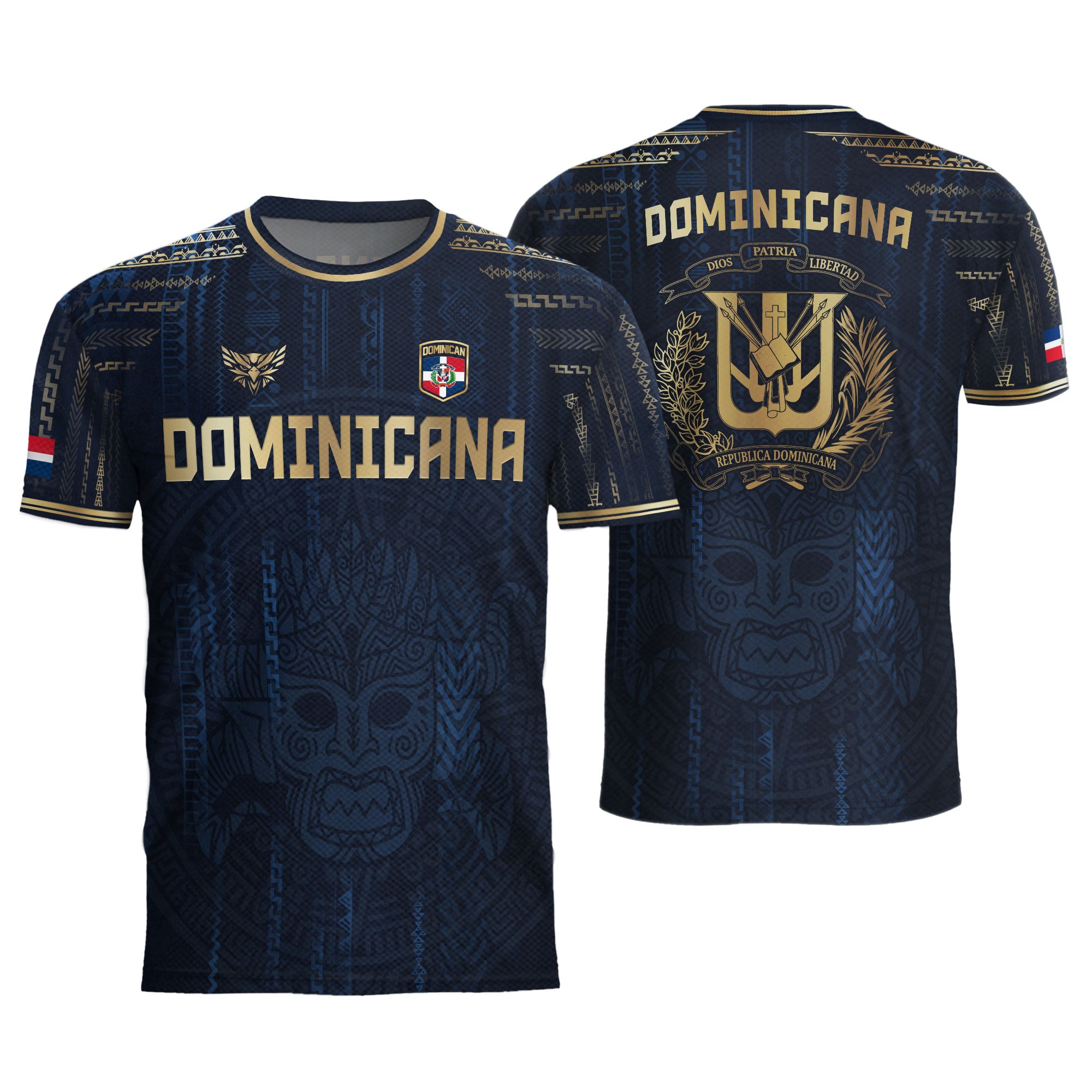 Dominican Heritage Pride Soccer Jersey Navy Gold, National Culture Collection