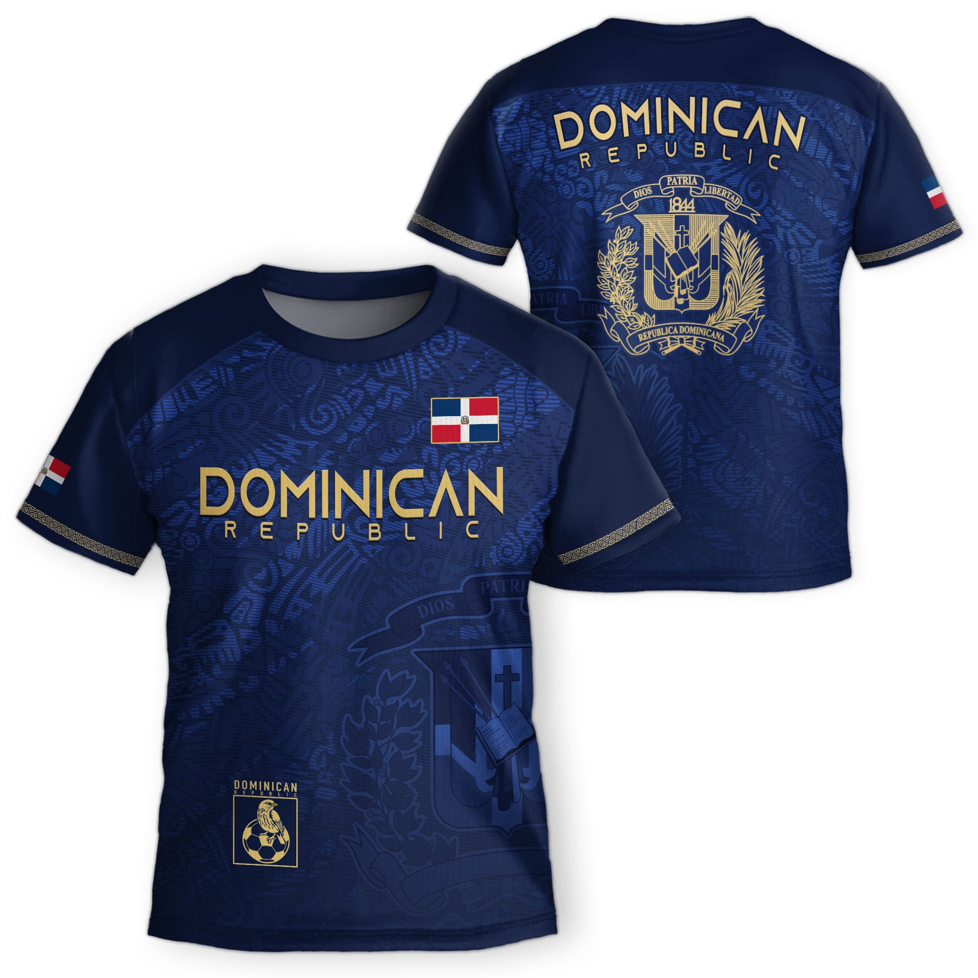 Dominican Republic Kids Youth Heritage Navy Gold National Pride Soccer Jersey