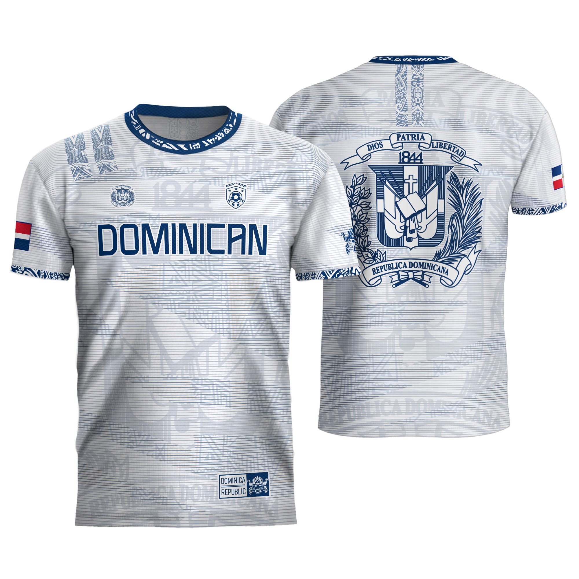 Dominican Republic Heritage White Blue National Soccer Jersey