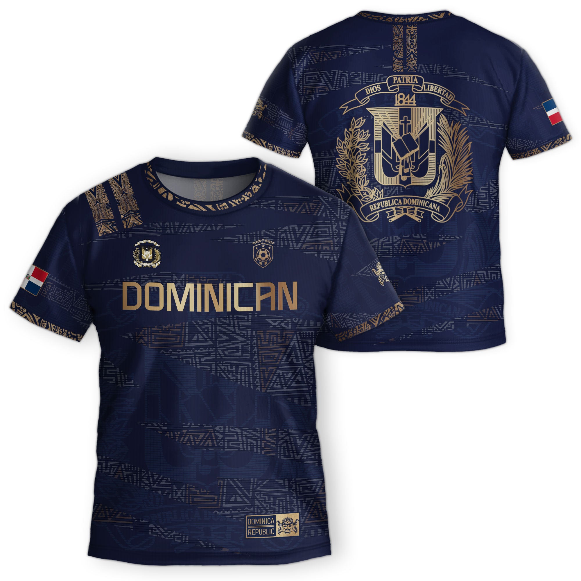 Dominican Republic Youth Soccer Jersey Navy Gold Cultural Pride