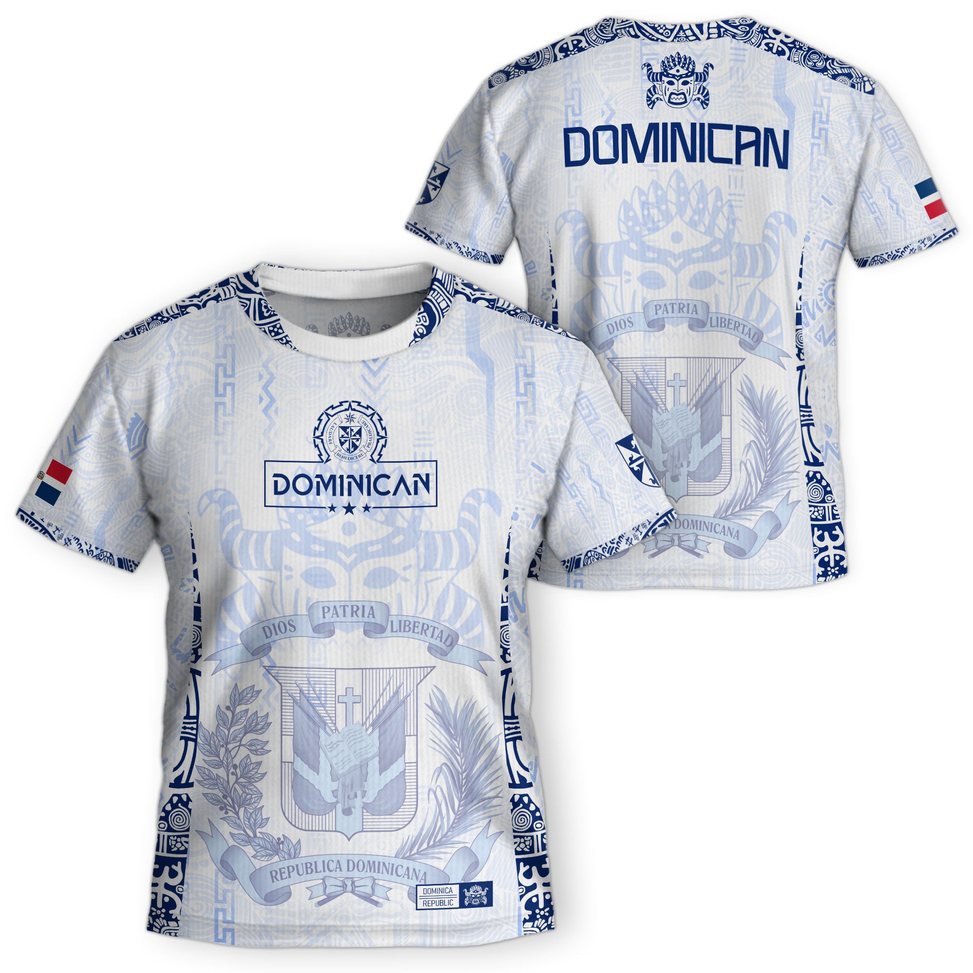 Dominican Republic Kids Youth Orgullo Dominicano White Vintage Mask Soccer Jersey