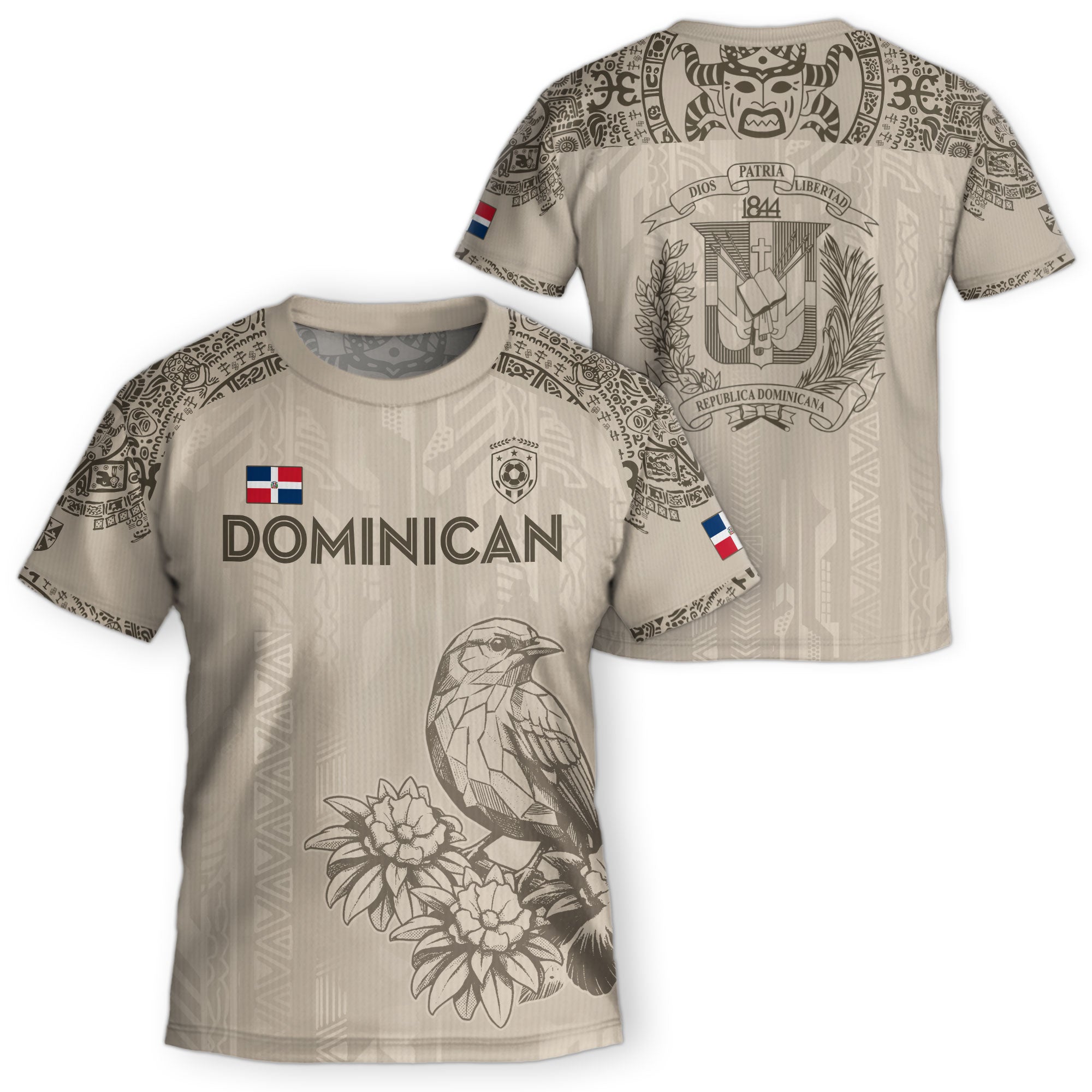 Dominican Republic Kids Youth Orgullo Dominicano Beige Tan Cigua Palmera Soccer Jersey