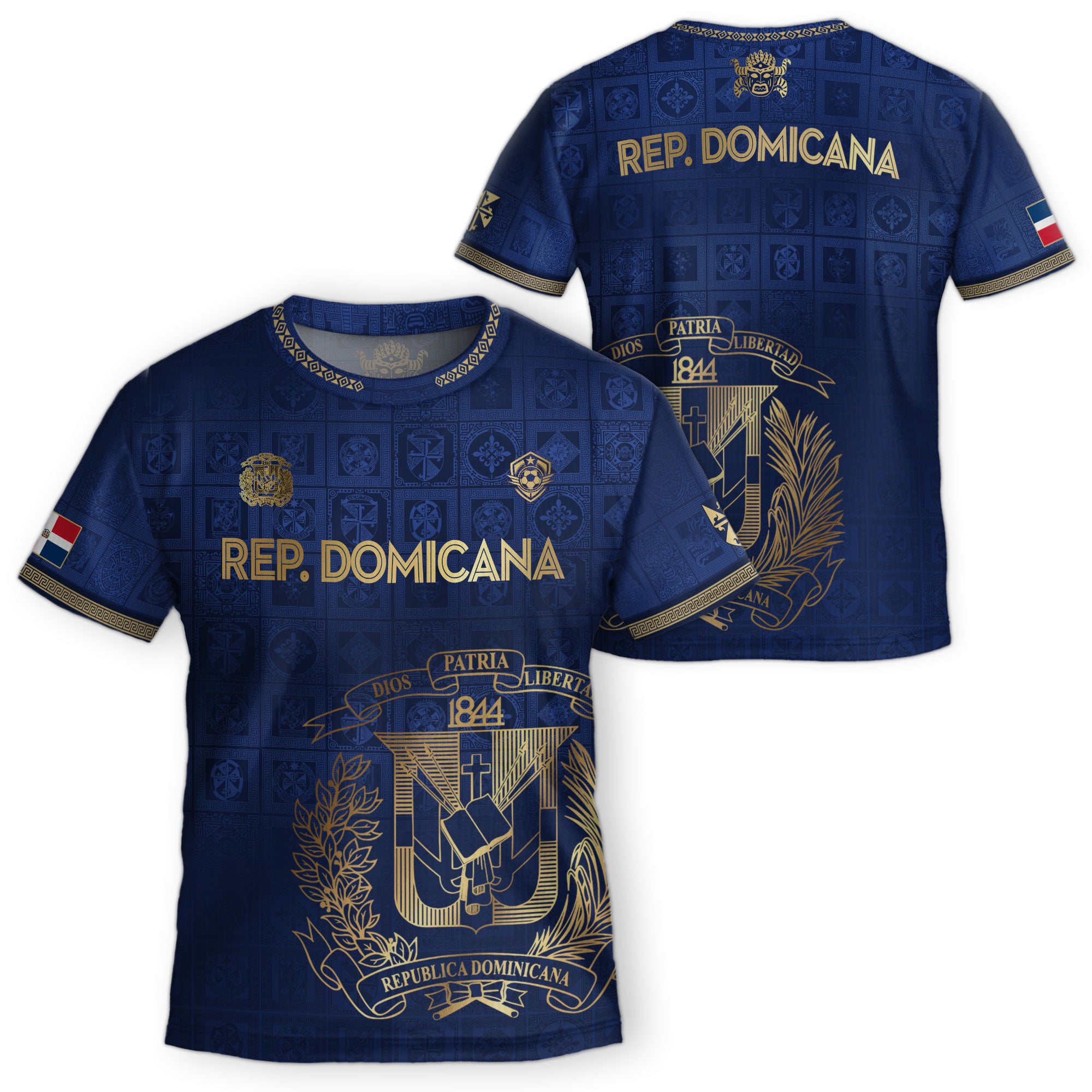 Dominican Republic Kids Soccer Jersey Navy Gold Heritage Edition