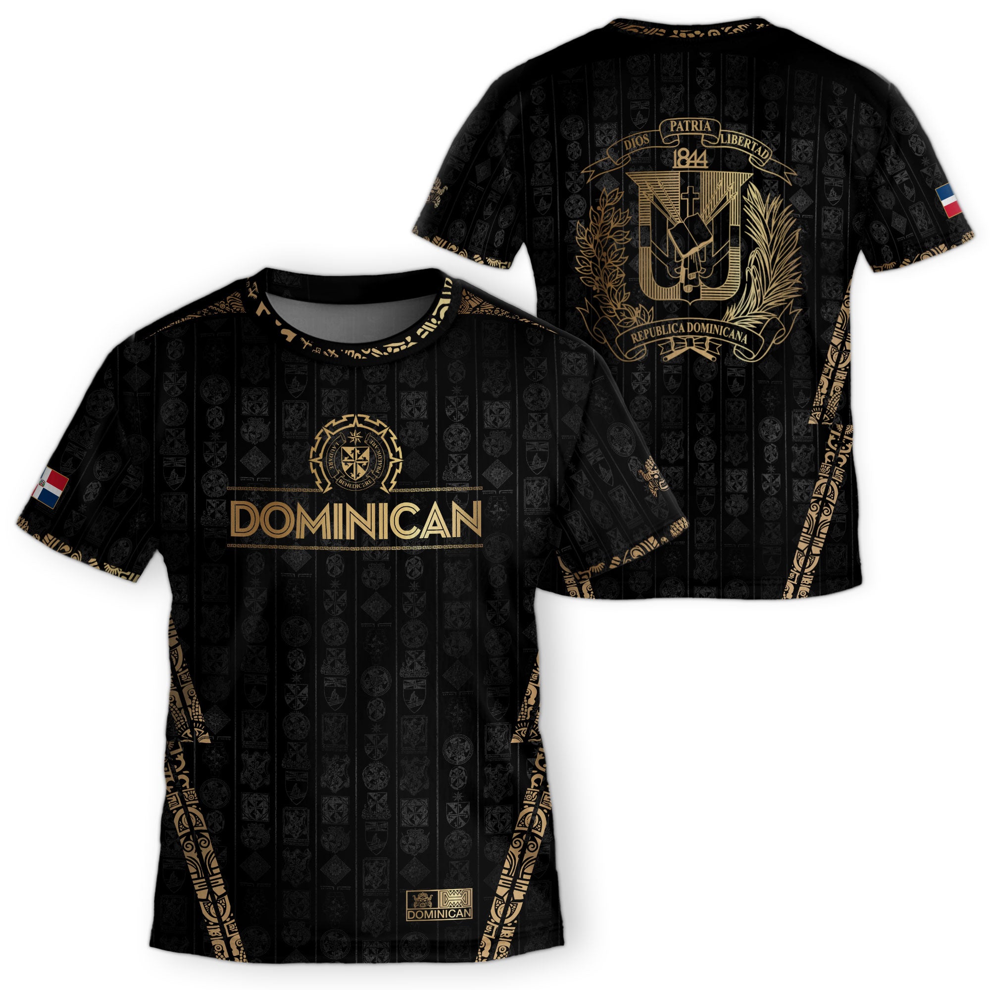 Dominican Cultural Heritage Kids Soccer Jersey Black National Pride Collection