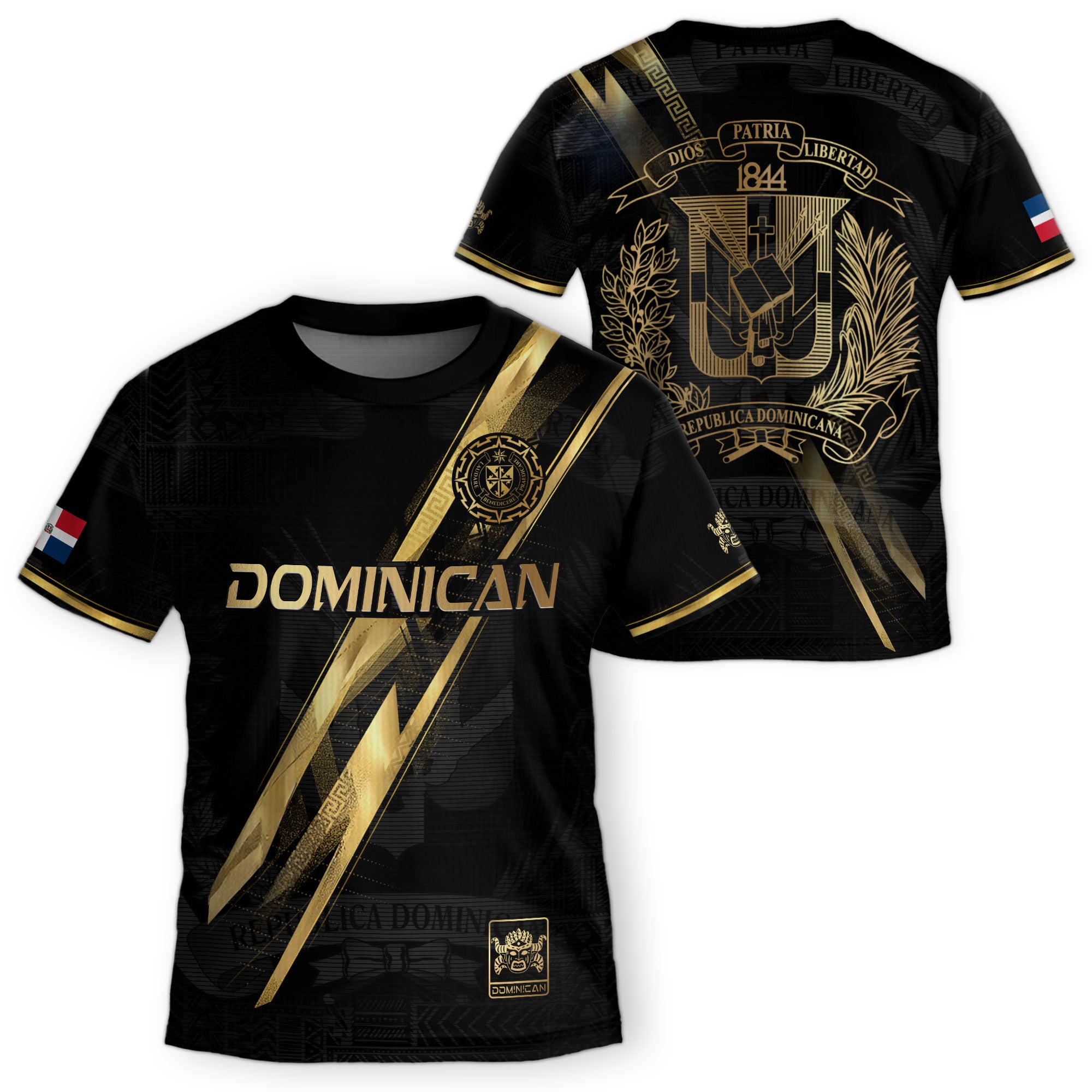 Dominican Cultural Youth Soccer Jersey Black Heritage Style