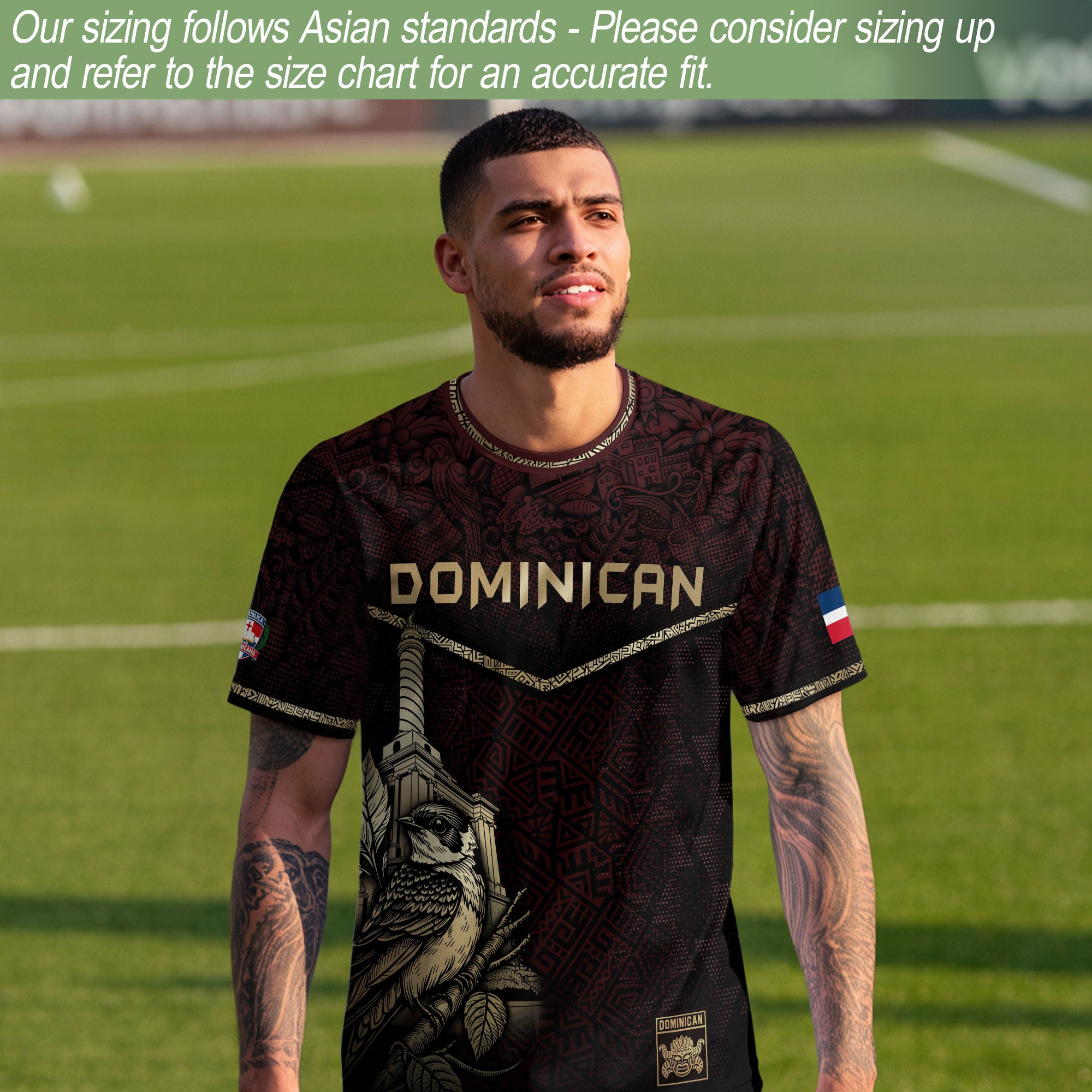 Dominican Cultural Legacy Soccer Jersey Maroon Black, Identity & Pride Apparel