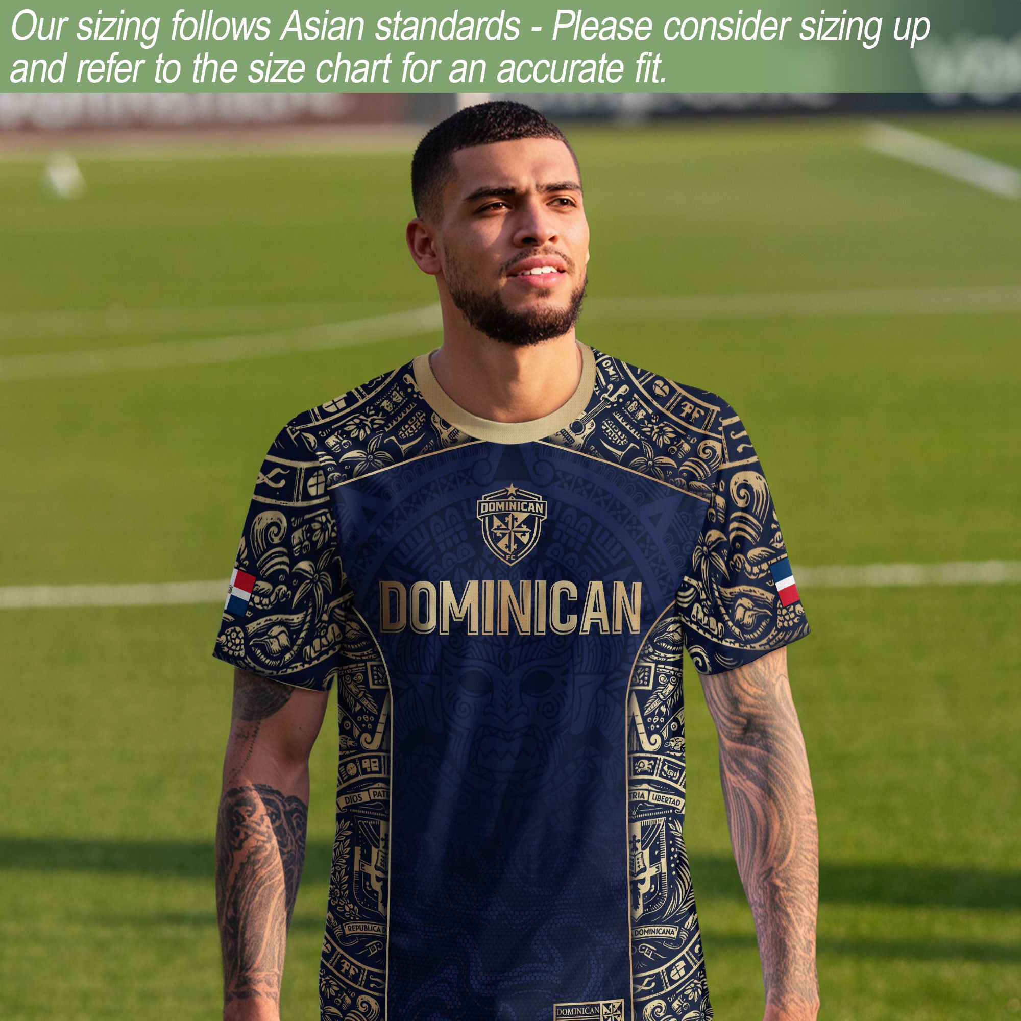 Dominican Republic Independence Navy Gold Mask Heritage Soccer Jersey