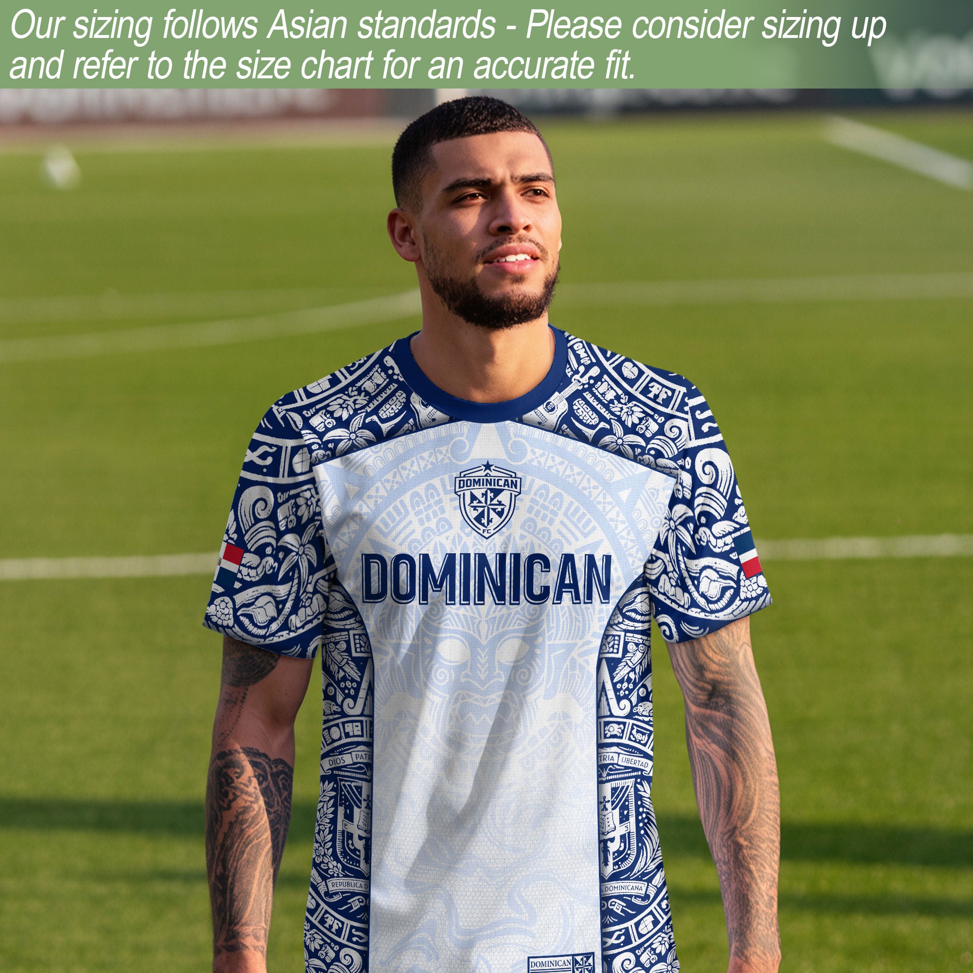 Dominican Republic Heritage White Taino Tribal Style Pride Soccer Jersey