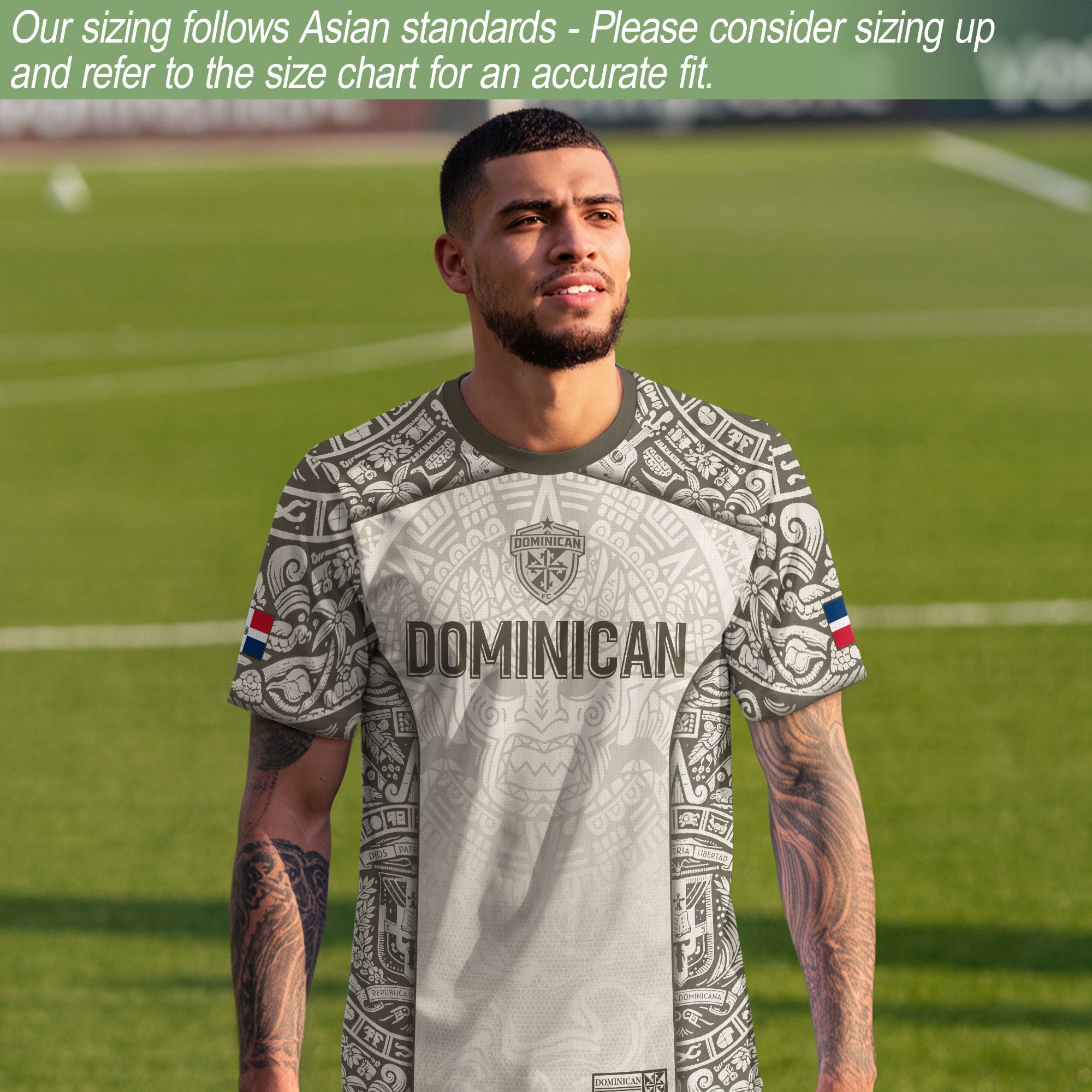 Dominican Republic Heritage Orgullo Dominicano Beige Taino Soccer Jersey
