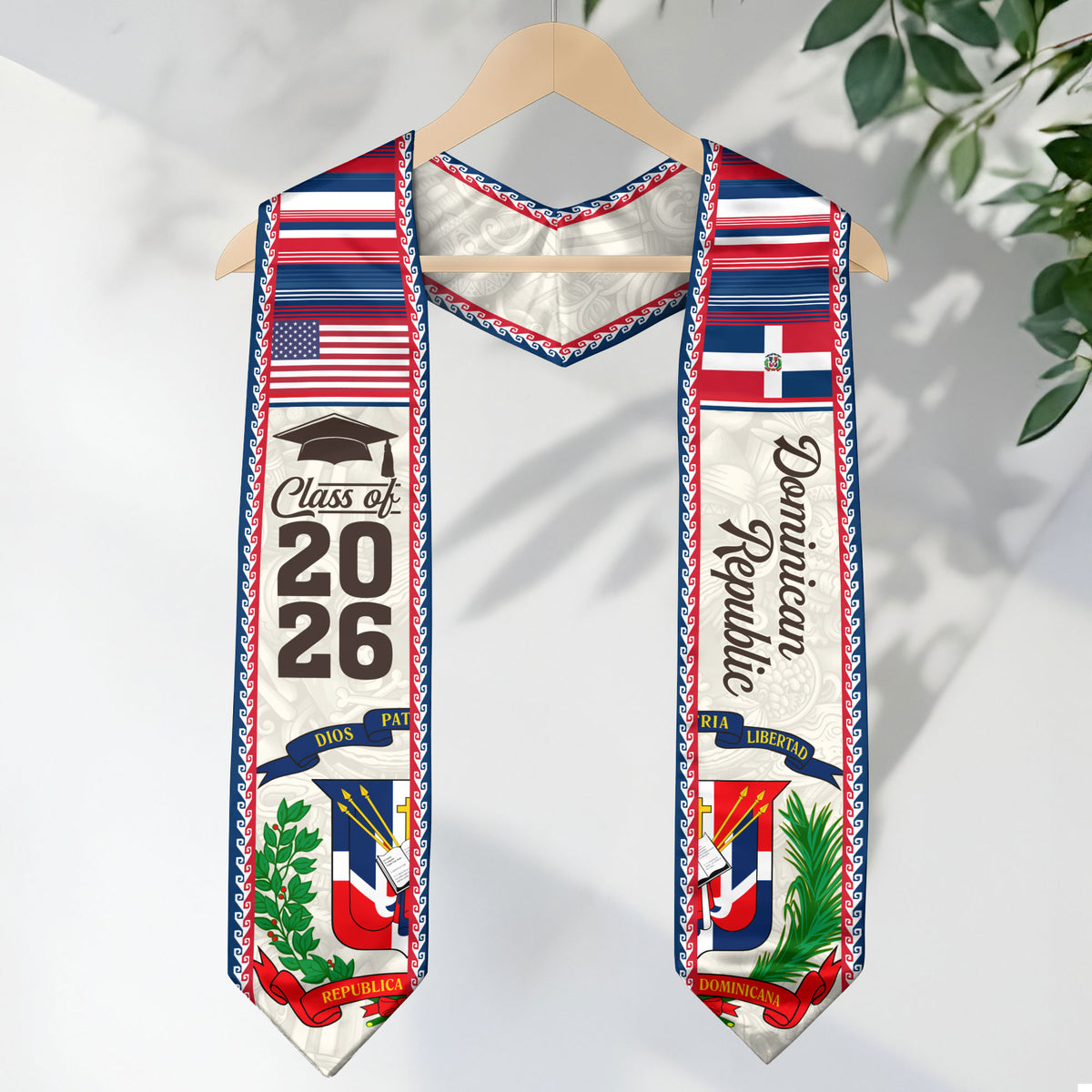 Dominican Grad Sash, DR Flag Stole Graduation Gift, Class of 2026 Senior Graduate