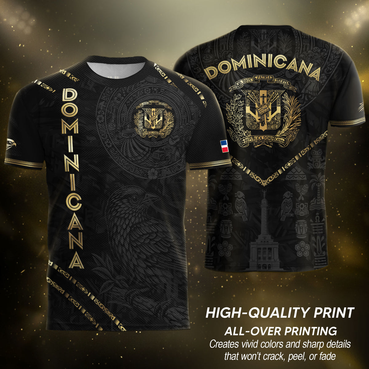 Dominican Heritage Soccer Jersey Black Gold, Cultural Identity & National Pride
