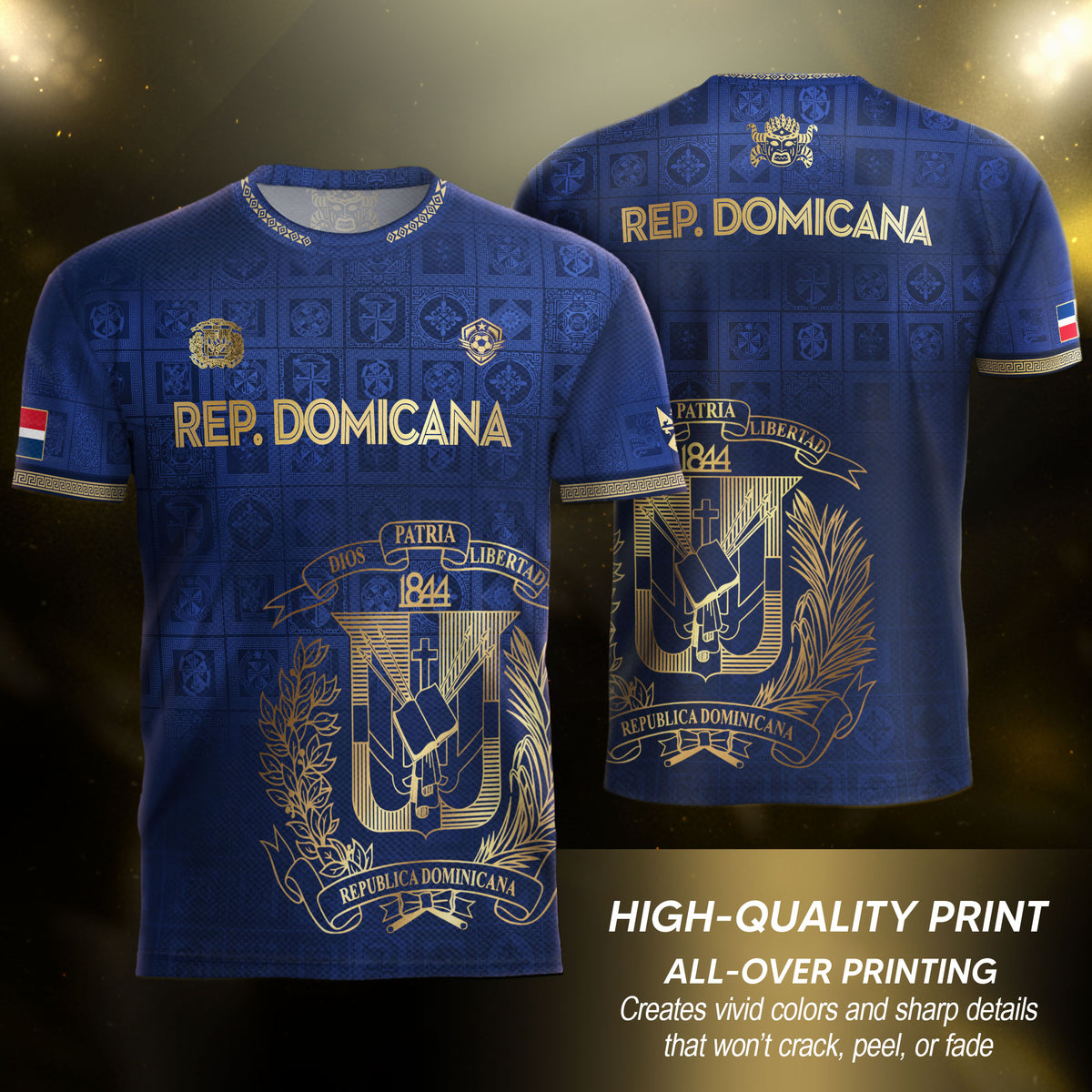 Dominican Republic Heritage Navy Gold Athletic Independence Soccer Jersey