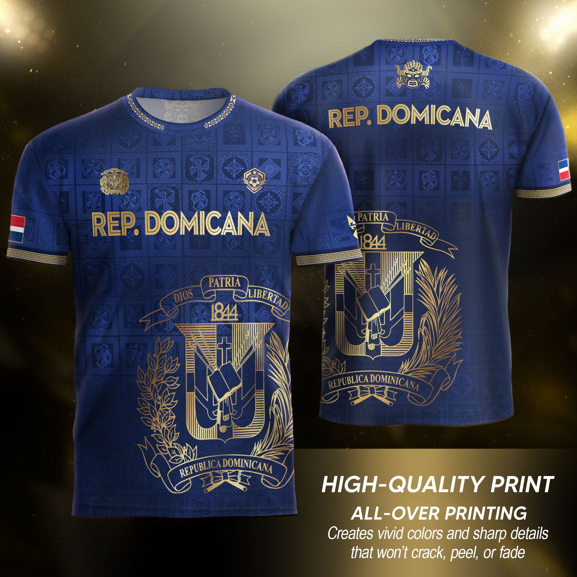 Dominican Republic Heritage Navy Gold Athletic Independence Soccer Jersey