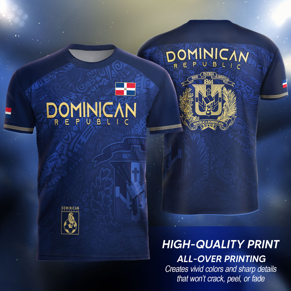 Dominican Heritage Soccer Jersey Navy And Gold, Cultural Pride and National Identity