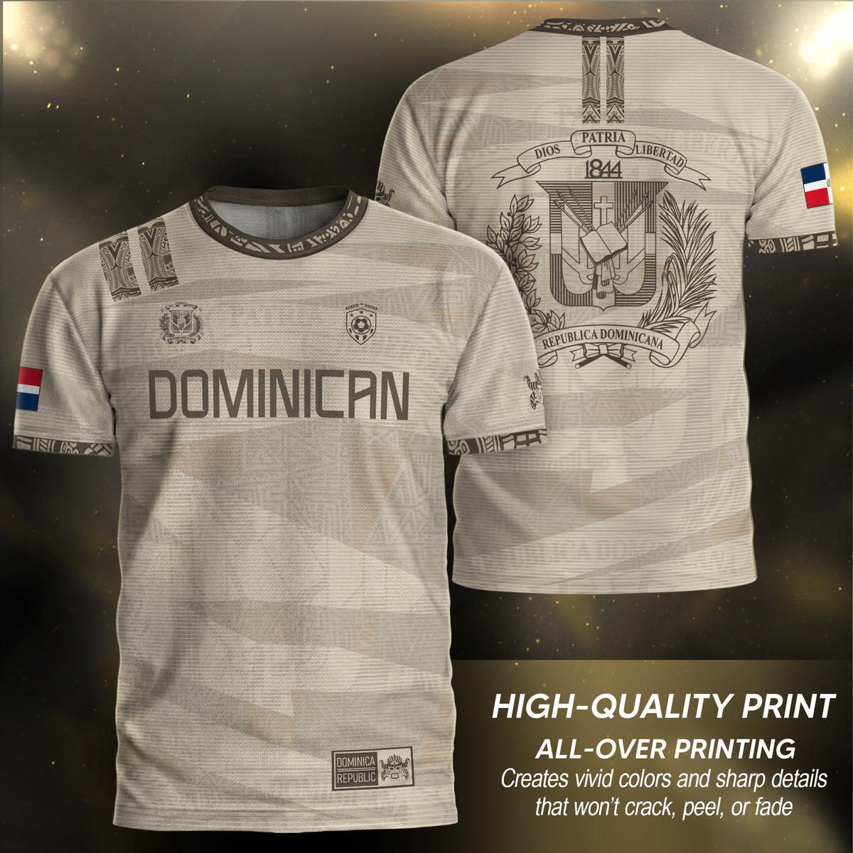 Dominican Republic Heritage Beige Earth Tone National Soccer Jersey