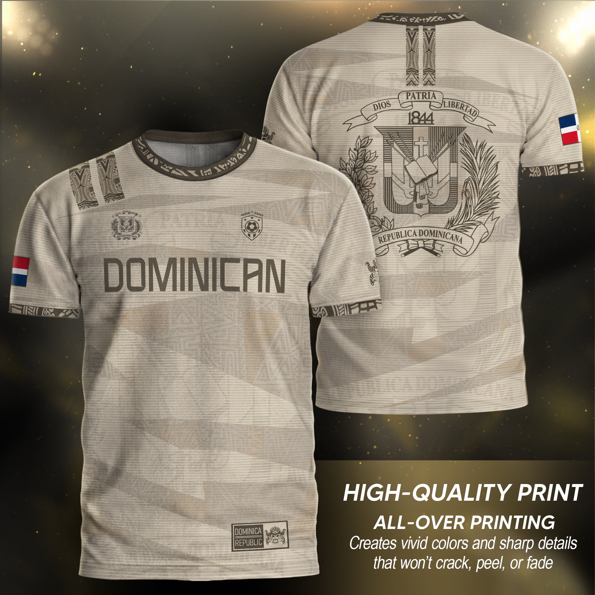 Dominican Republic Heritage Beige Earth Tone National Soccer Jersey