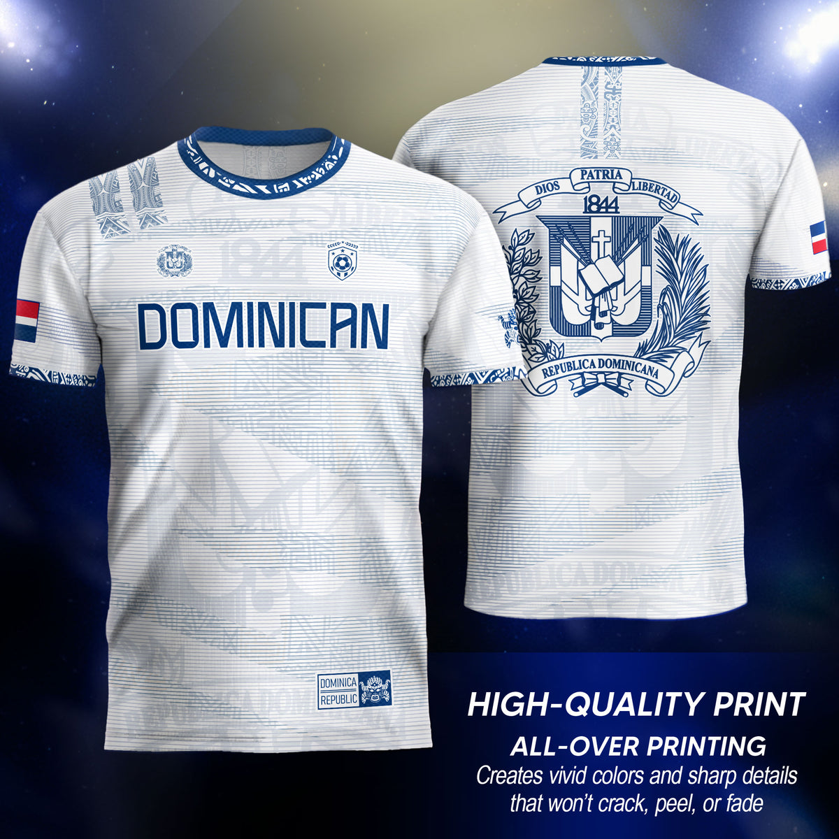 Dominican Republic Heritage White Blue National Soccer Jersey