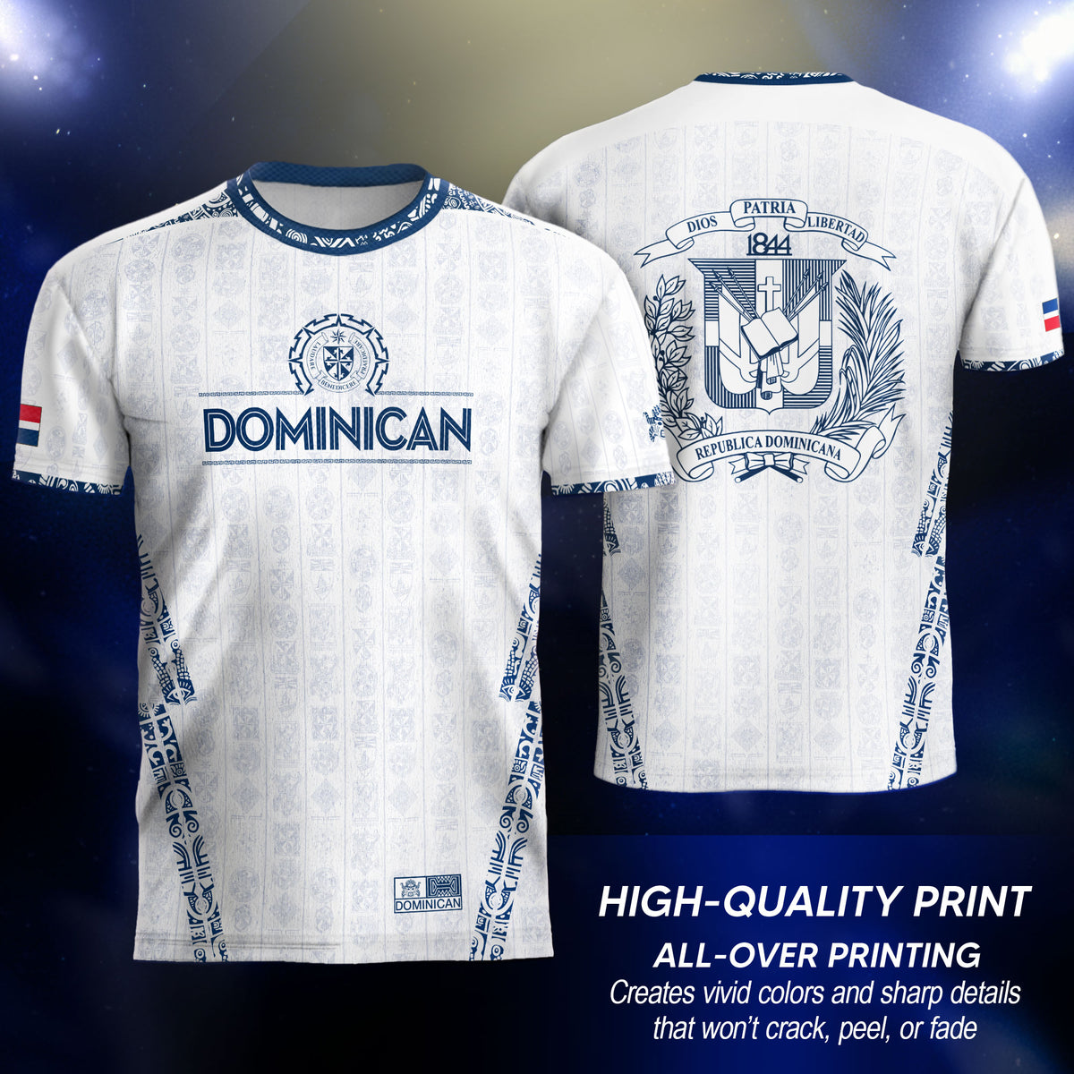 Dominican Republic Heritage White Patchwork Soccer Jersey