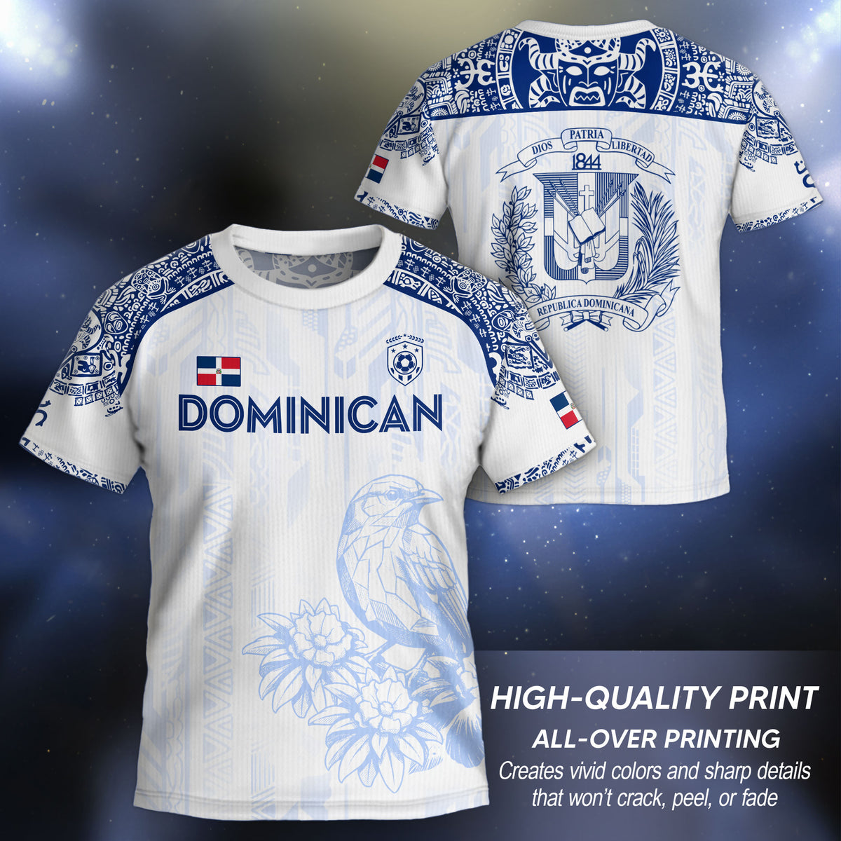 Dominican Republic Kids Youth Orgullo Dominicano White Cigua Palmera Soccer Jersey