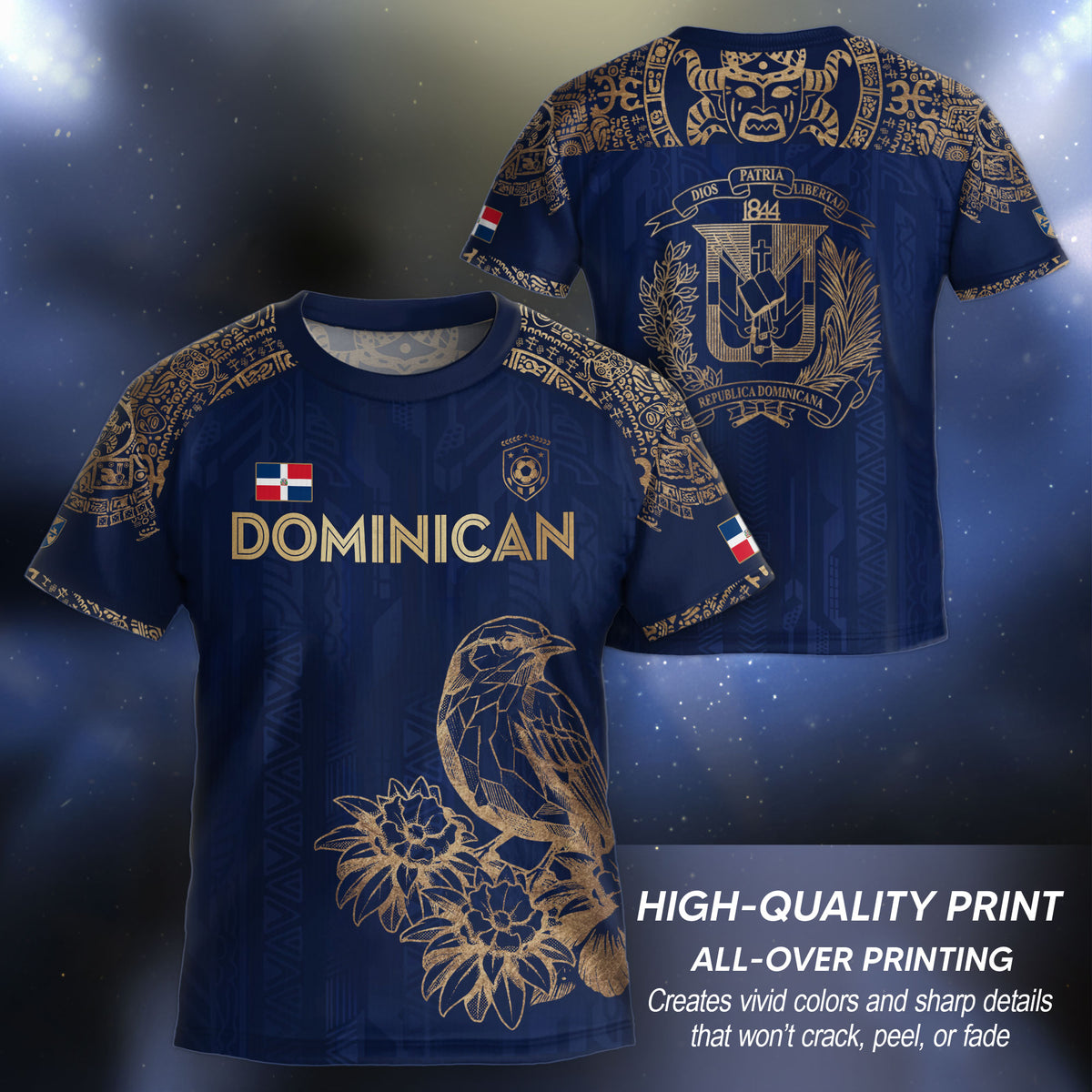 Dominican Republic Kids Soccer Jersey Yellow Cultural Pride Collection