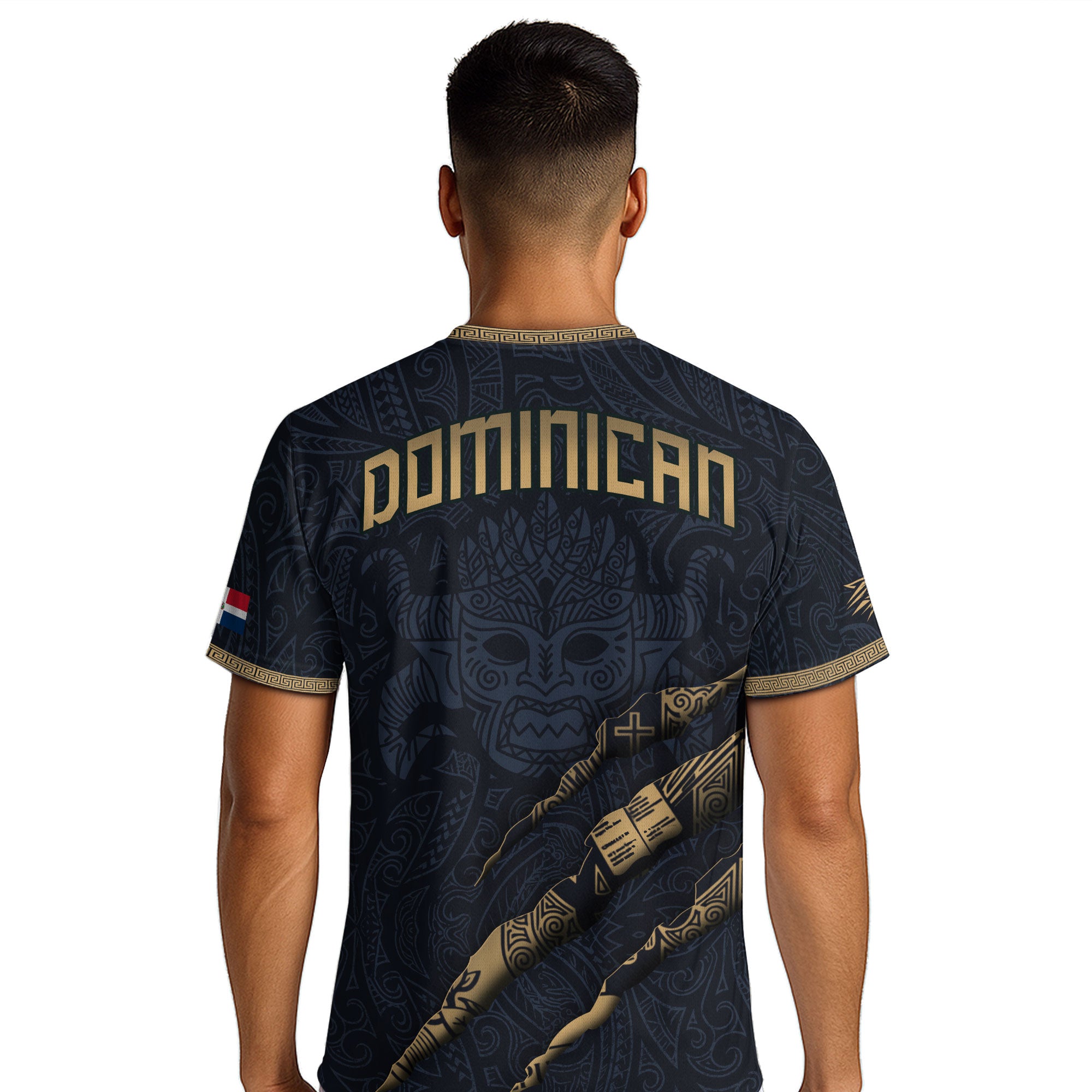 Dominican Republic Heritage Navy Gold Vintage Athletic Palmchat Bird Soccer Jersey