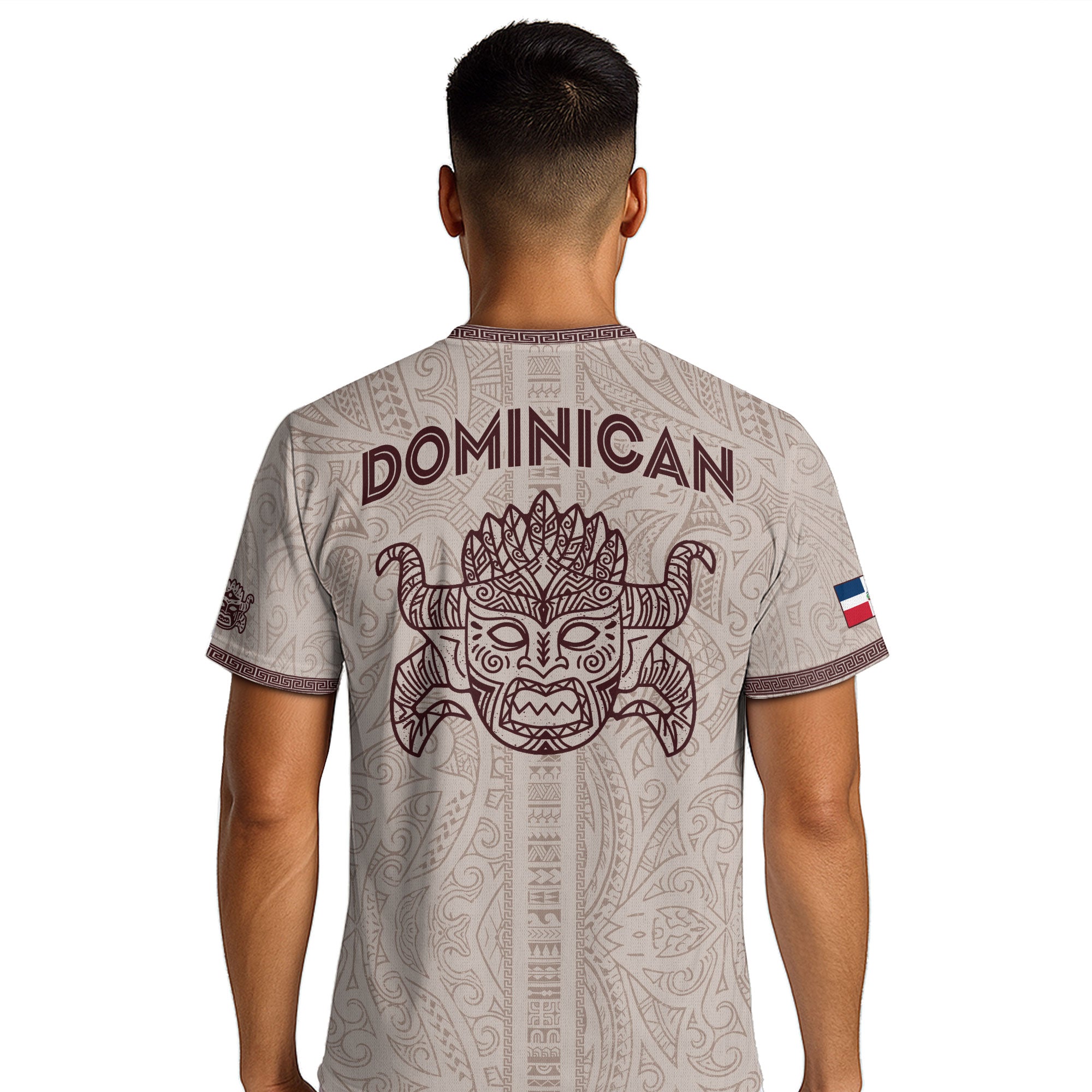 Dominican Republic Heritage Beige Burgundy Vintage Athletic Palmchat Soccer Jersey