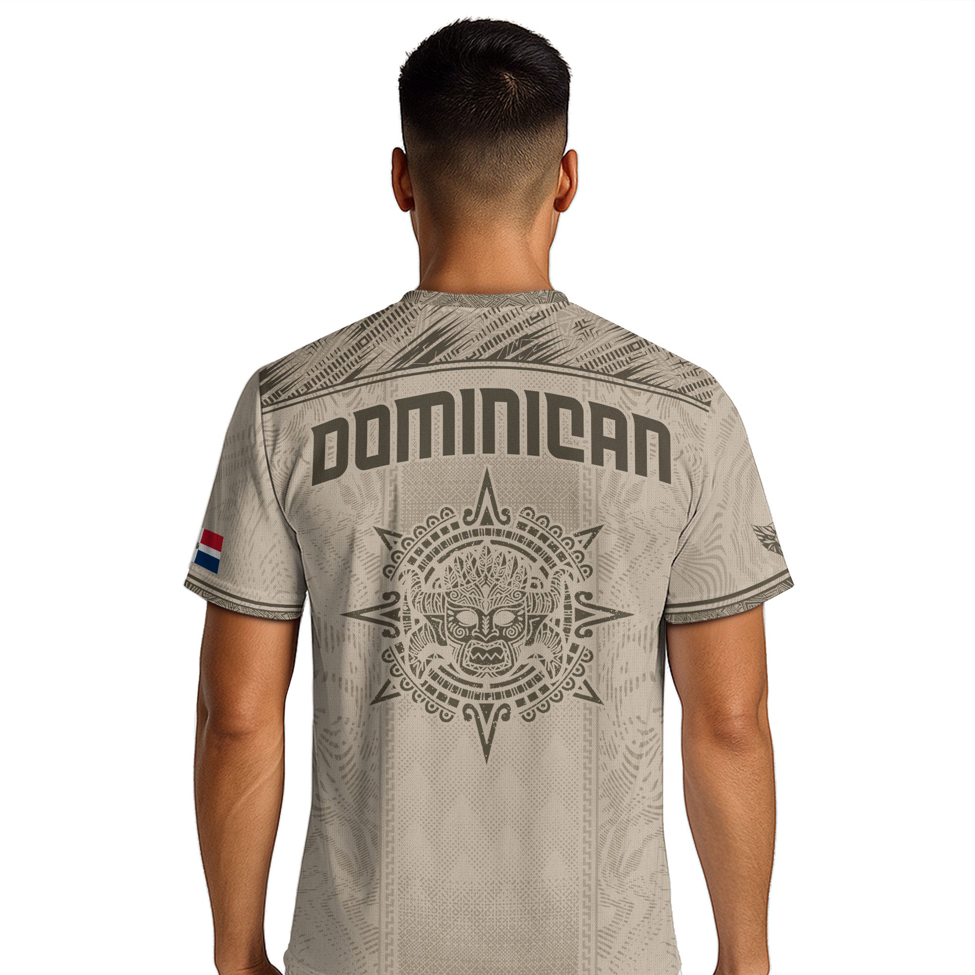 Dominican Republic Heritage Beige Olive Vintage Athletic Taino Art Soccer Jersey