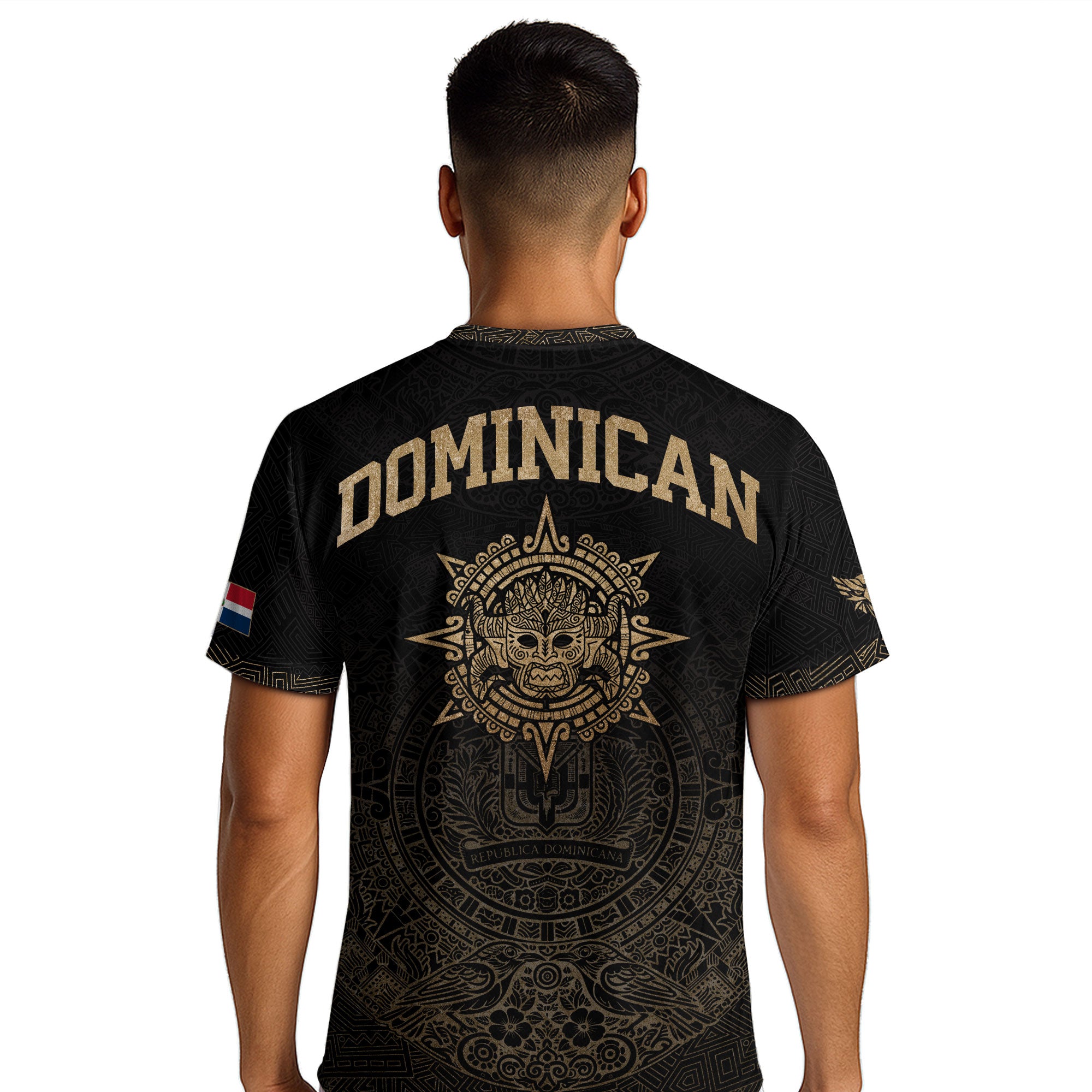 Dominican Republic Heritage Black Gold Vintage Taino Graphic Pattern Soccer Jersey