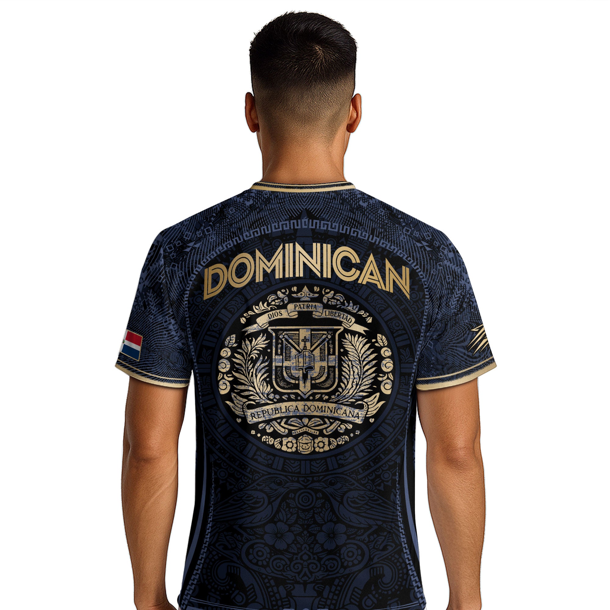 Dominican Republic Heritage Navy Gold Geometric National Soccer Jersey