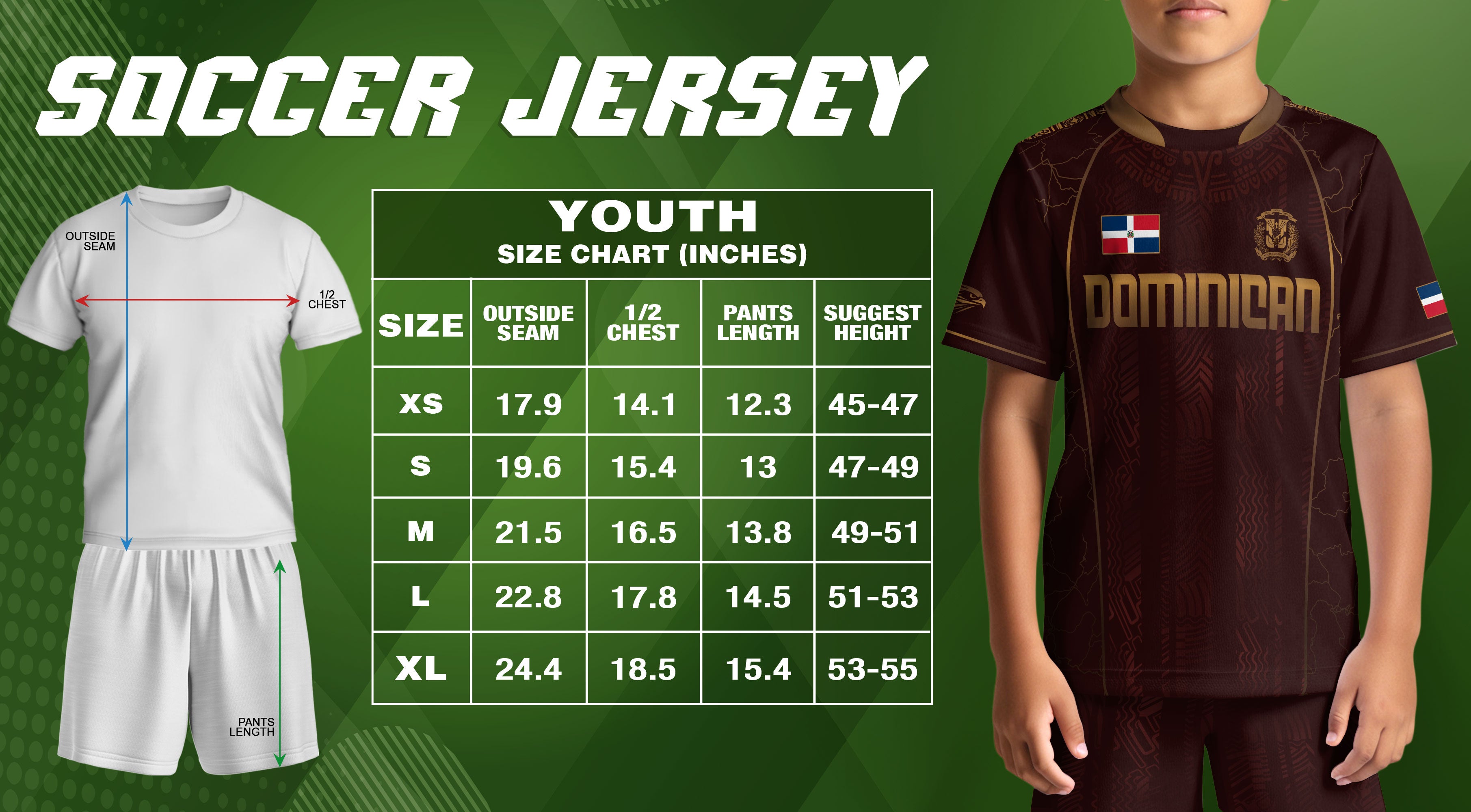 Dominican National Heritage Soccer Jersey Maroon Gold for Kids Youth, Cultural Pride Edition