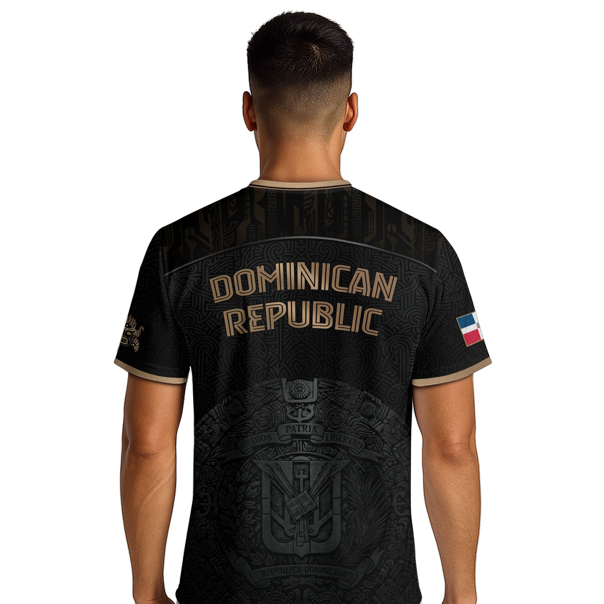 Dominican Republic Heritage Black Gold Athletic National Team Soccer Jersey
