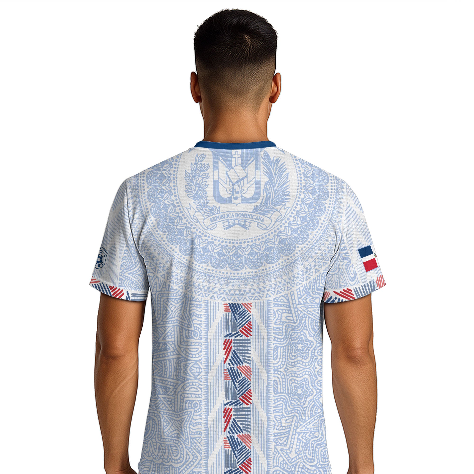 Dominican Republic Heritage White Athletic Woven Pattern Soccer Jersey