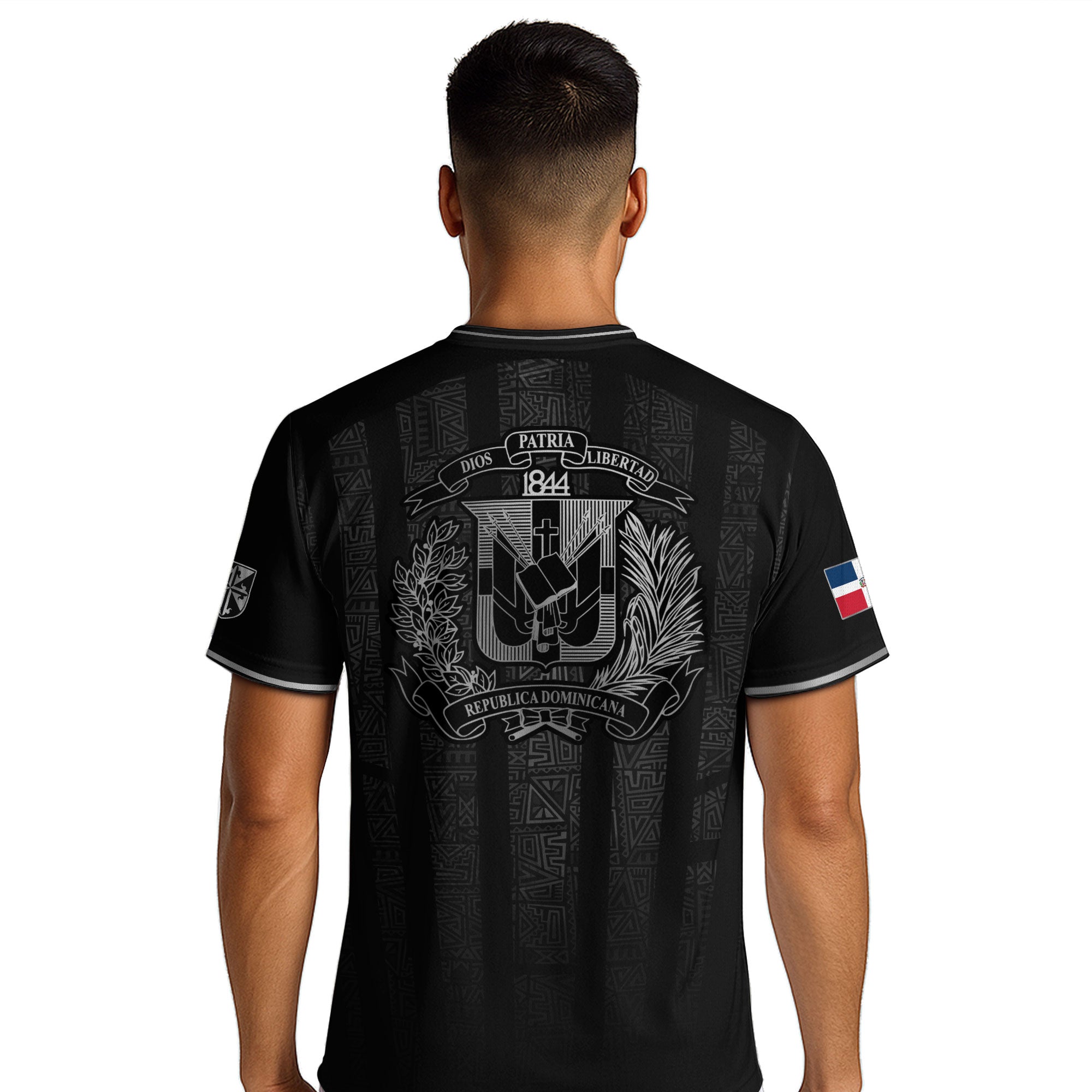 Dominican Republic Heritage Black Silver Athletic Independence Soccer Jersey