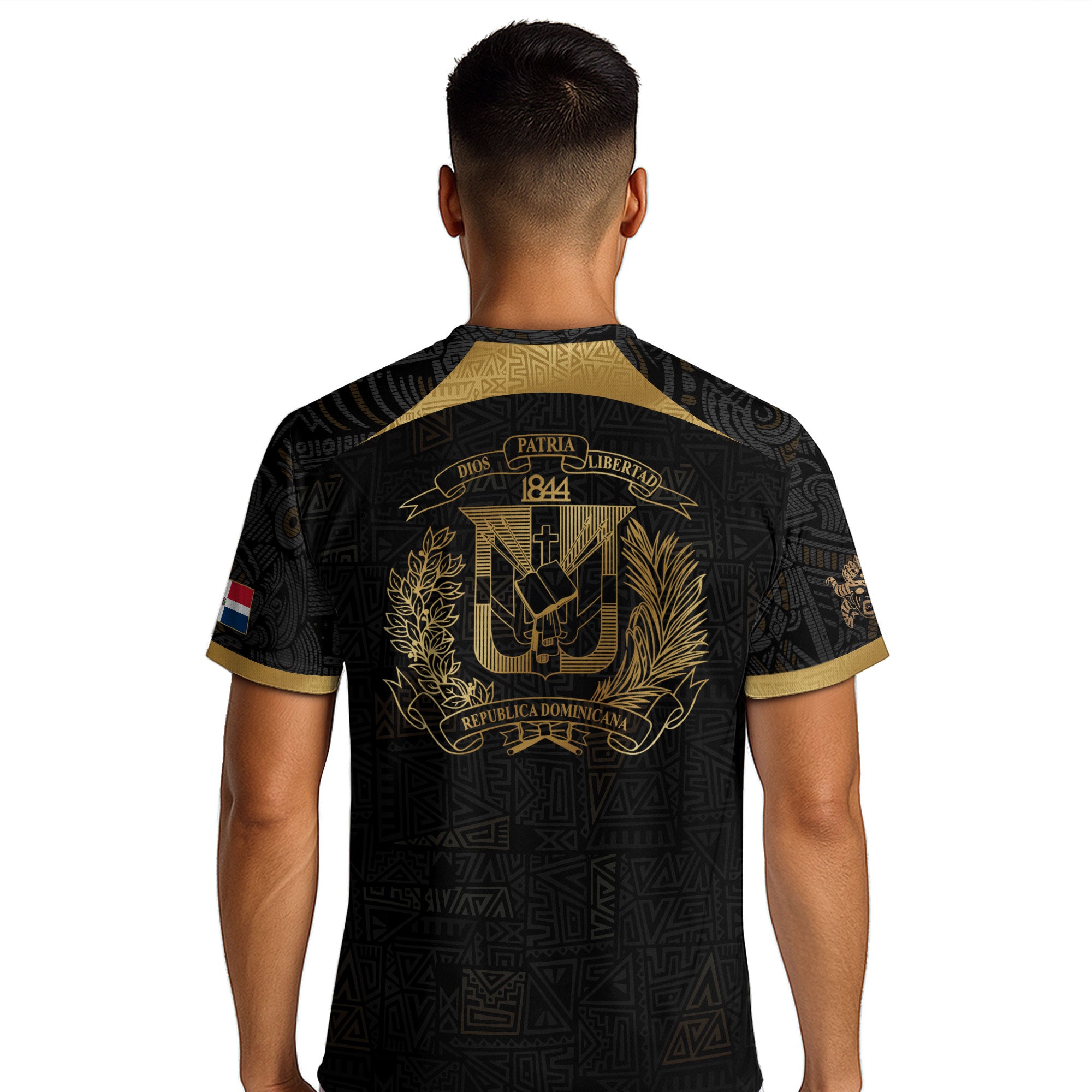 Dominican Republic Black Gold Vintage National Emblem Heritage Soccer Jersey