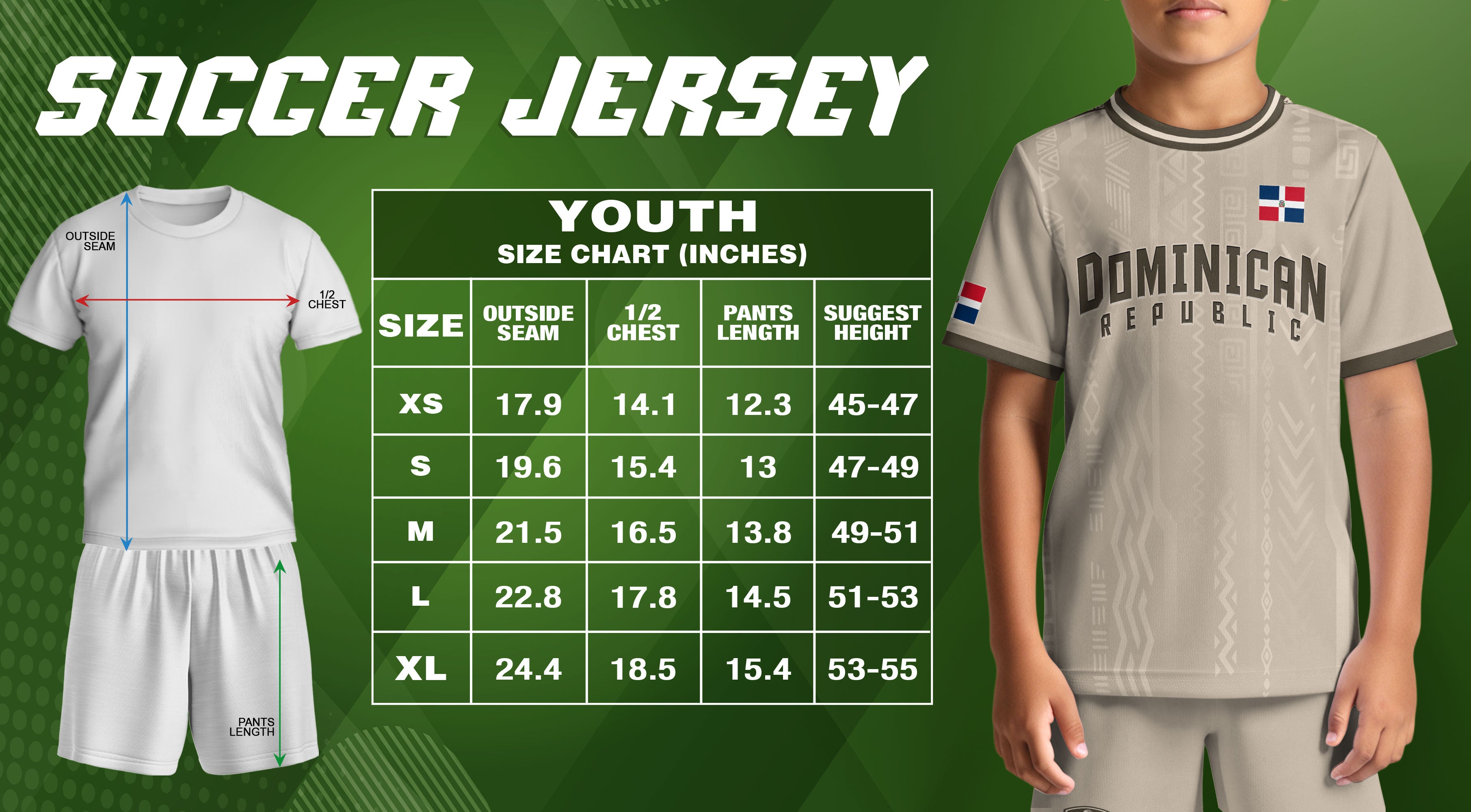 Dominican Republic Kids Youth Heritage Beige Brown Modern National Soccer Jersey