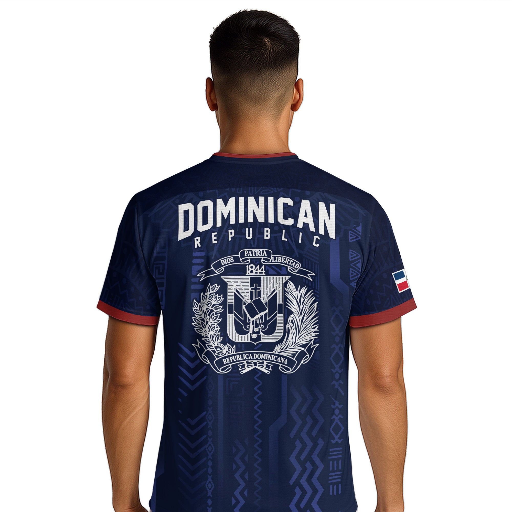 Dominican Republic Coat of Arms Tribal Navy National Pride Soccer Jersey