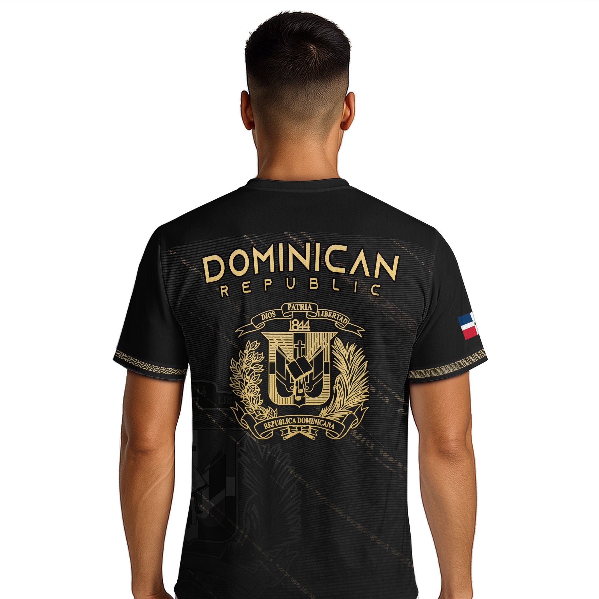Dominican Republic Soccer Jersey Black Gold, Tradition and Pride Collection