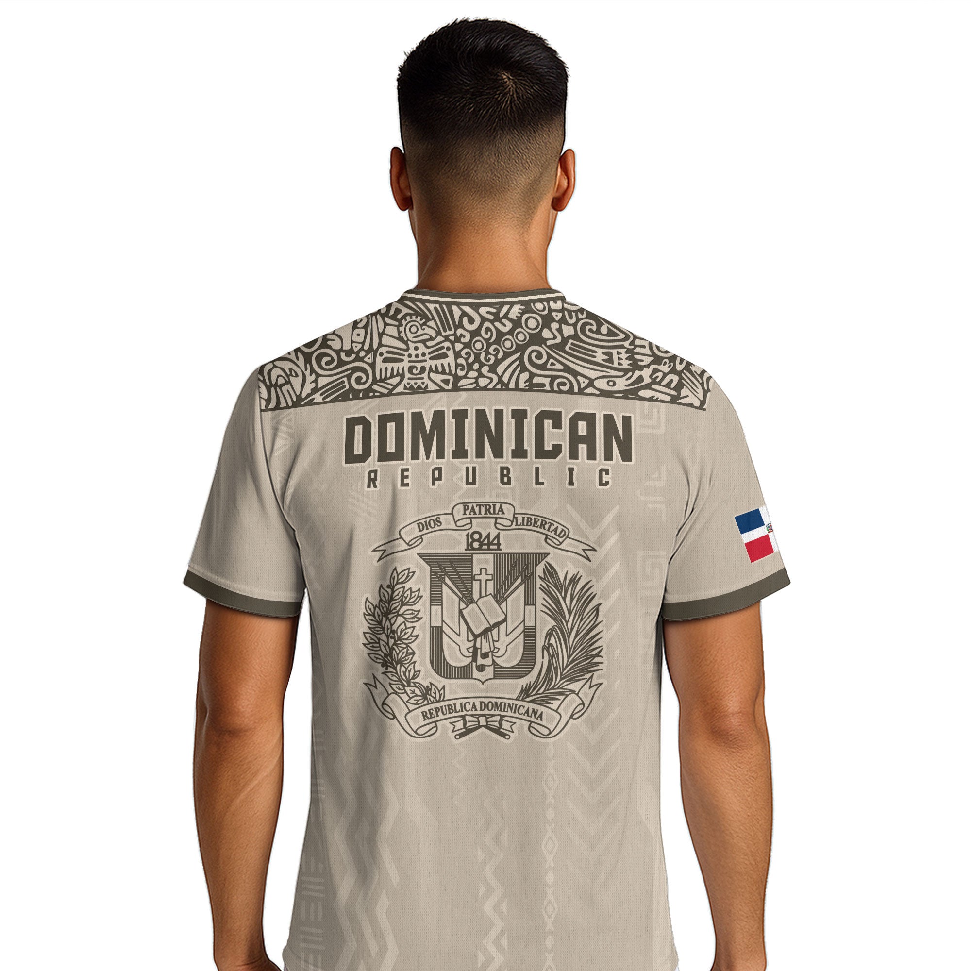 Dominican Republic Coat of Arms Tribal Beige Brown National Soccer Jersey