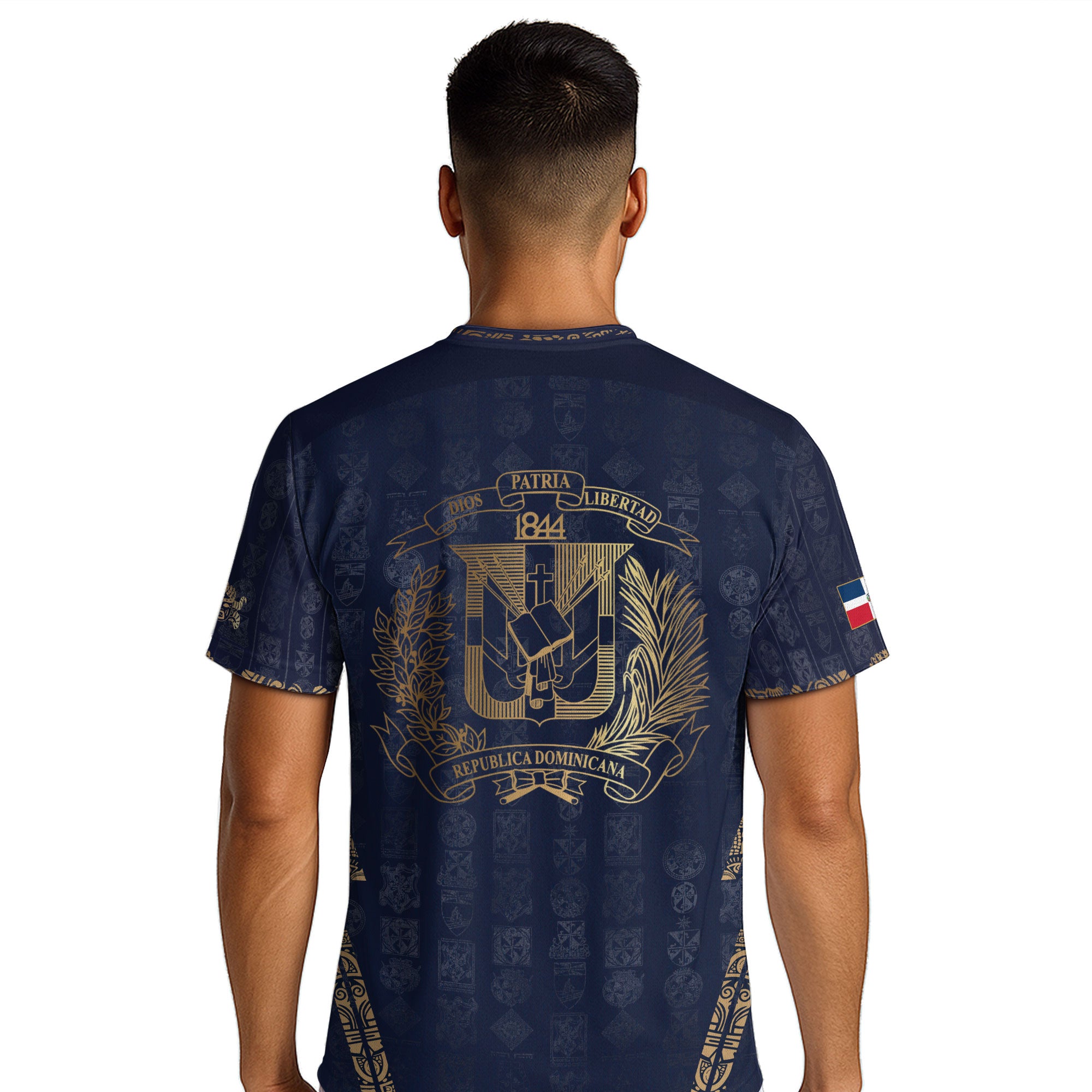 Dominican Republic Heritage Navy Gold Patchwork Soccer Jersey