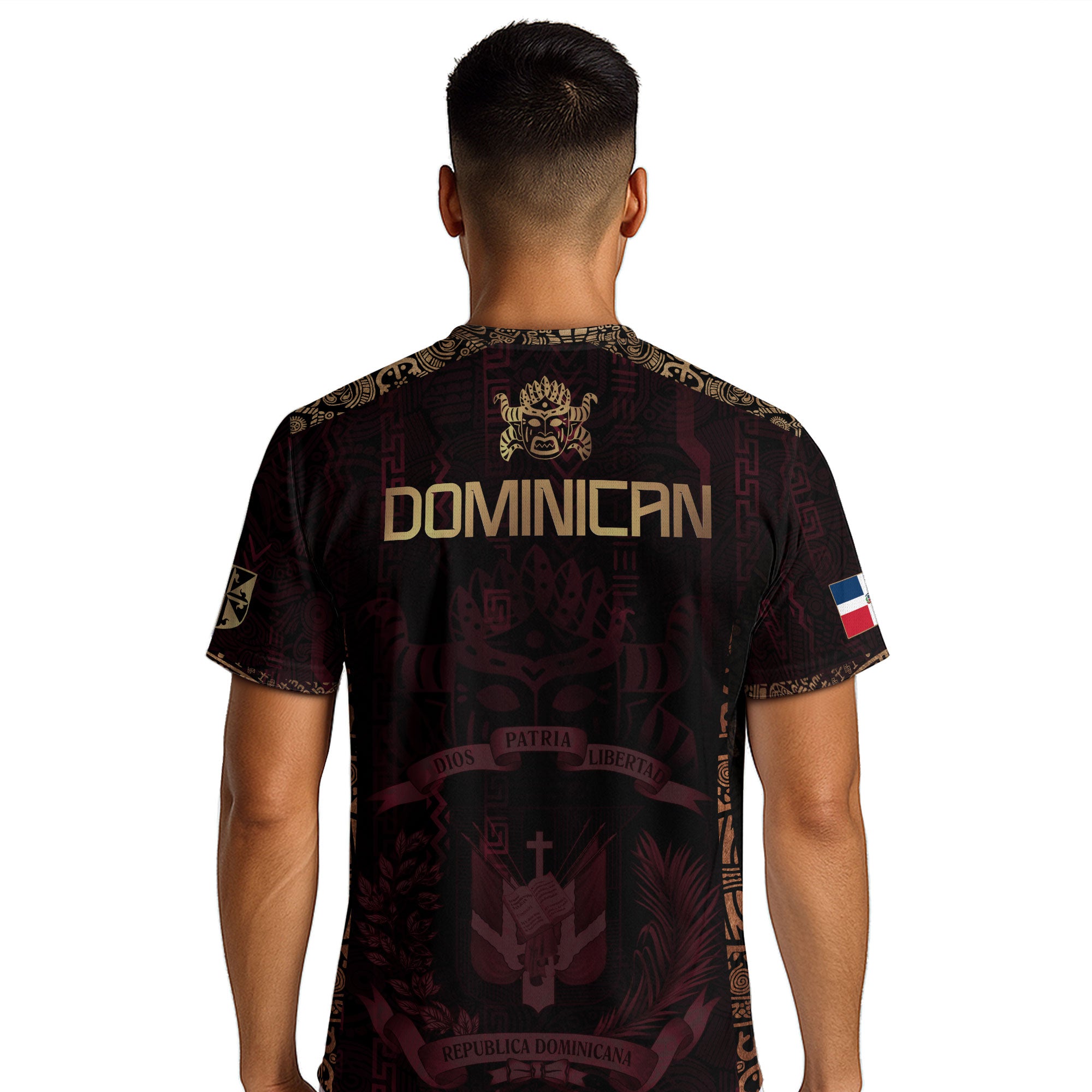 Dominican Republic Orgullo Dominicano Dark Maroon Mask Vintage Soccer Jersey