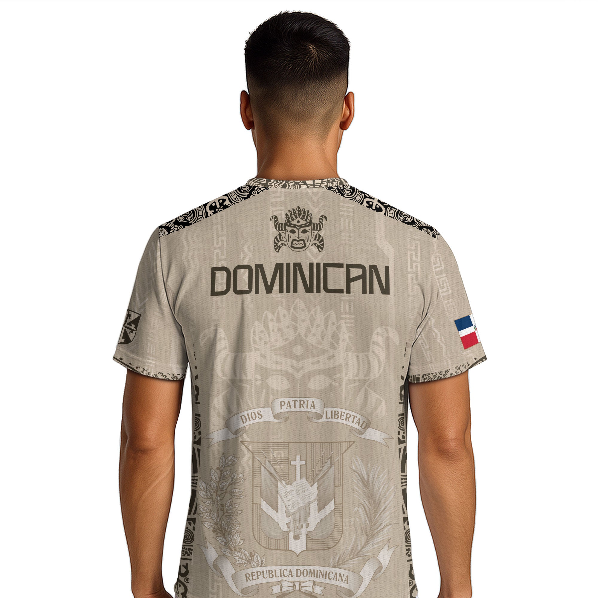 Dominican Republic Orgullo Dominicano Beige Mask Retro Soccer Jersey
