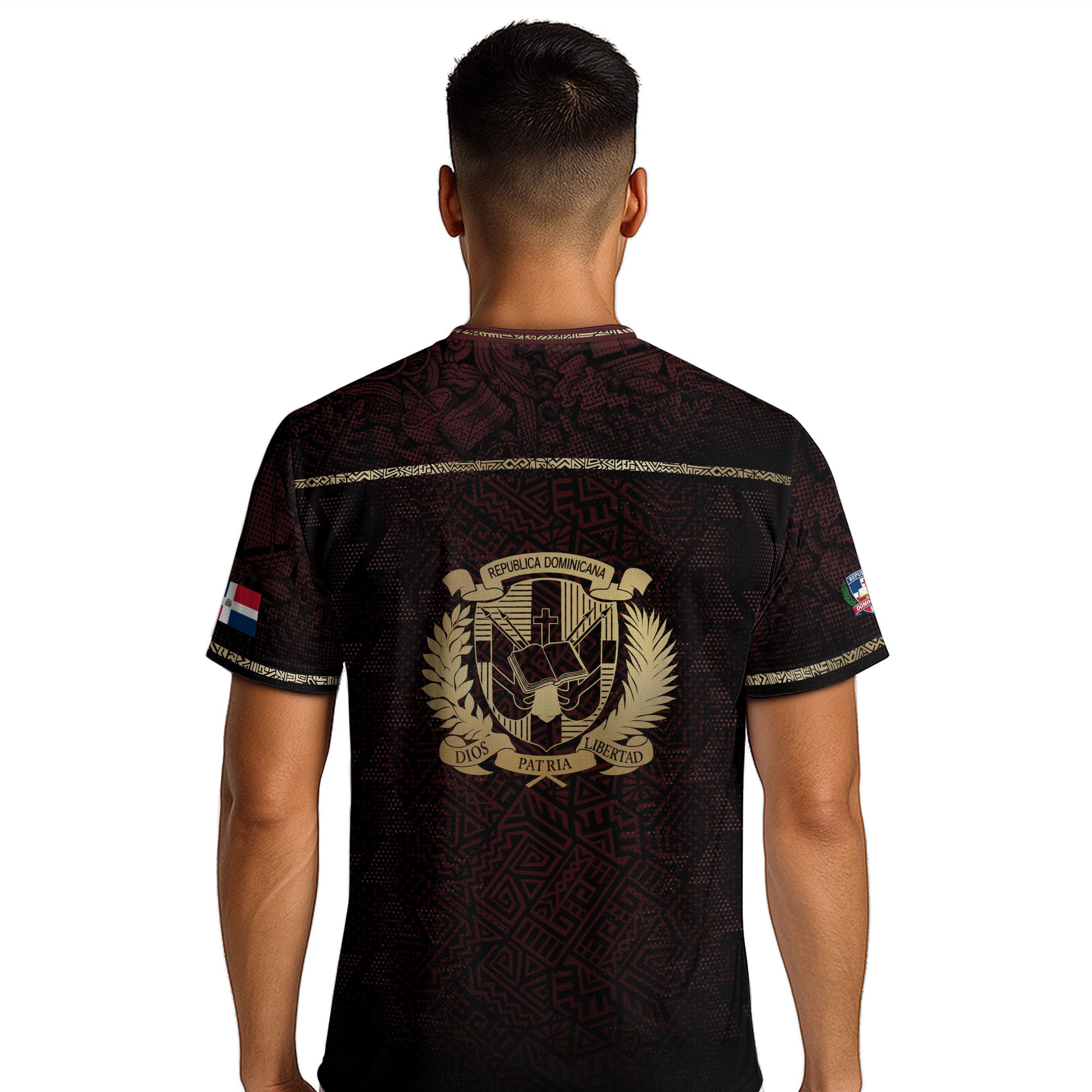 Dominican Cultural Legacy Soccer Jersey Maroon Black, Identity & Pride Apparel