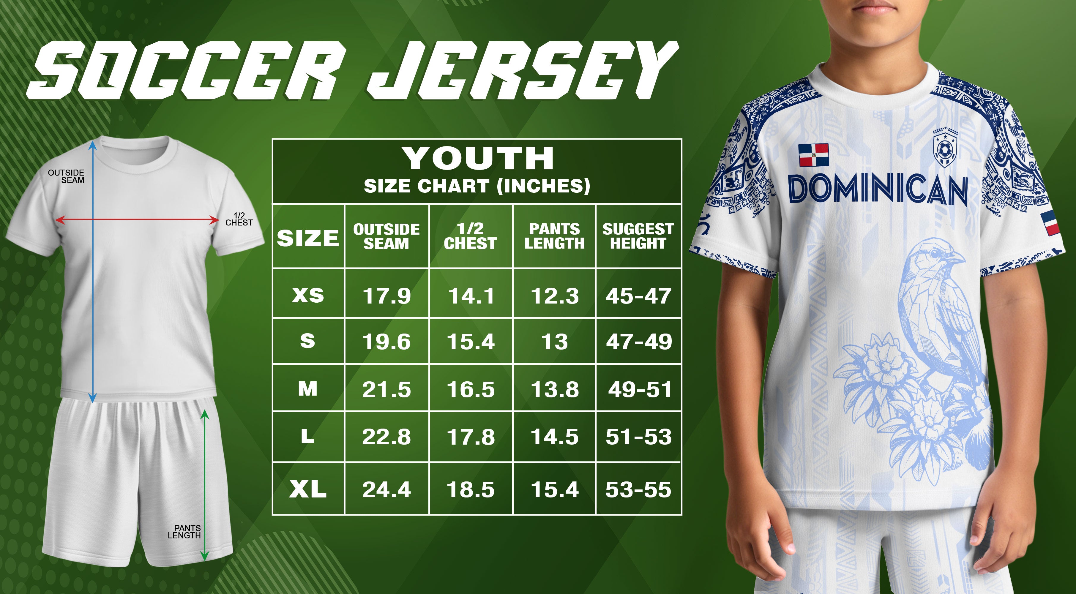 Dominican Republic Kids Youth Orgullo Dominicano White Cigua Palmera Soccer Jersey