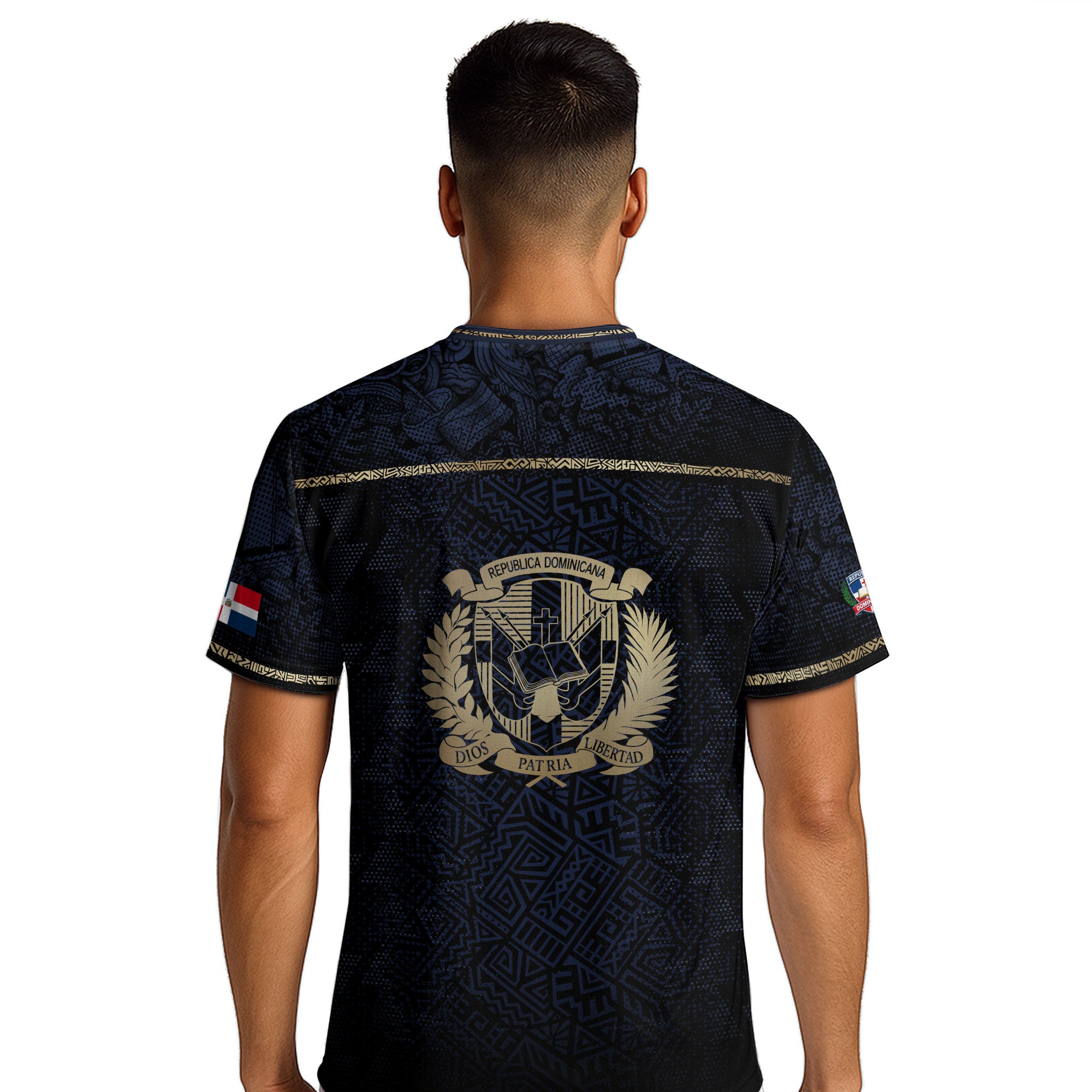Dominican Cultural Legacy Soccer Jersey Black Navy, Identity & Pride Edition