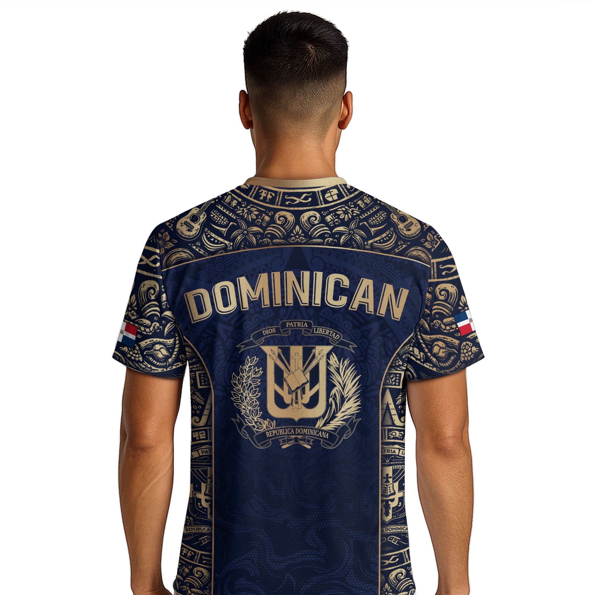 Dominican Republic Independence Navy Gold Mask Heritage Soccer Jersey