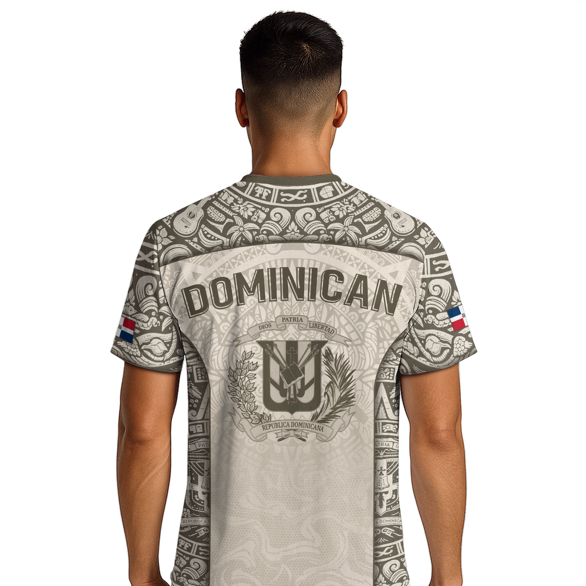 Dominican Republic Heritage Orgullo Dominicano Beige Taino Soccer Jersey