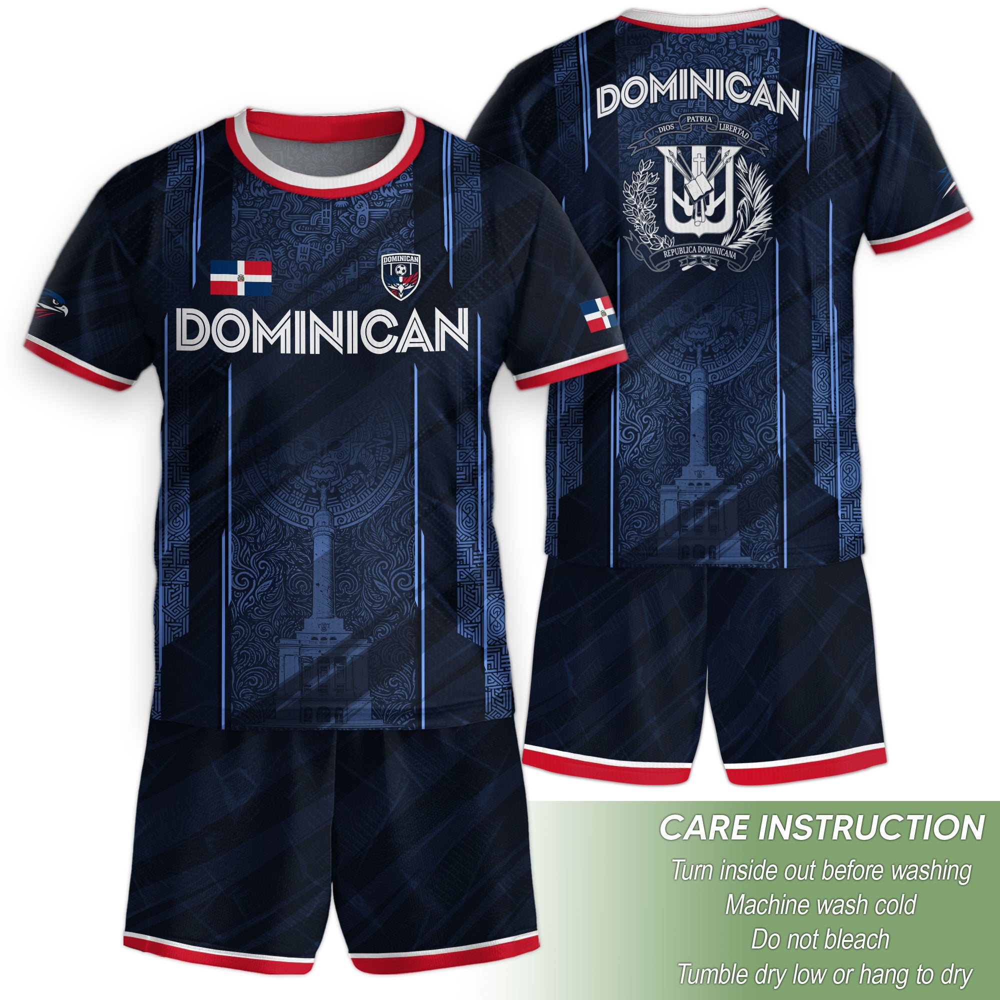 Dominican Heritage Soccer Jersey Navy for Kids Youth, Cultural Identity & National Pride