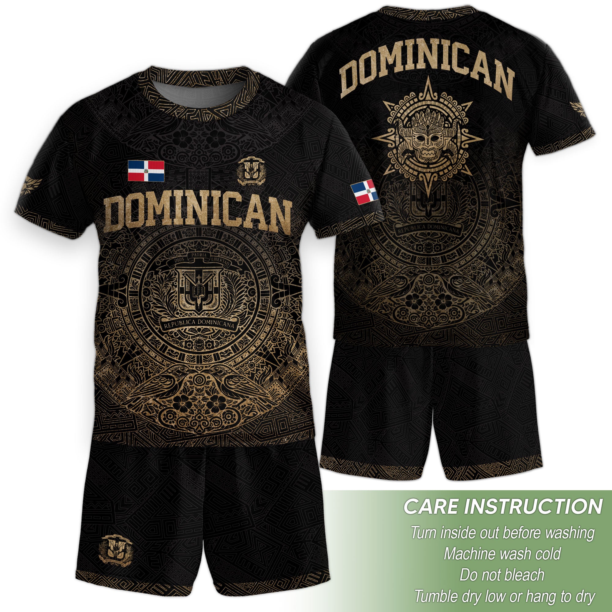 Dominican Identity Soccer Jersey Black Gold for Kids Youth, Heritage & Pride Collection