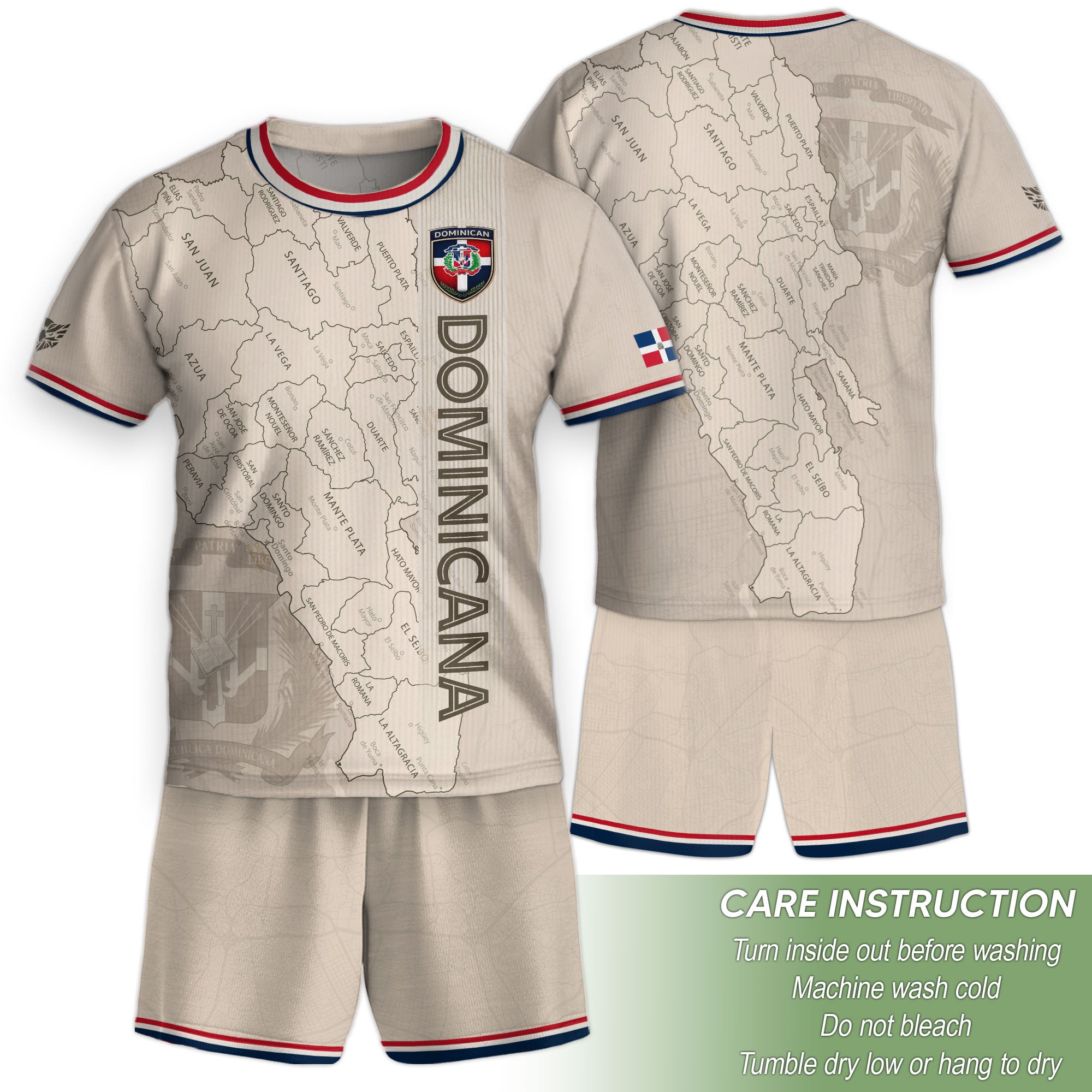 Dominican Republic Kids Youth Heritage Beige Map National Pride Athletic Soccer Jersey