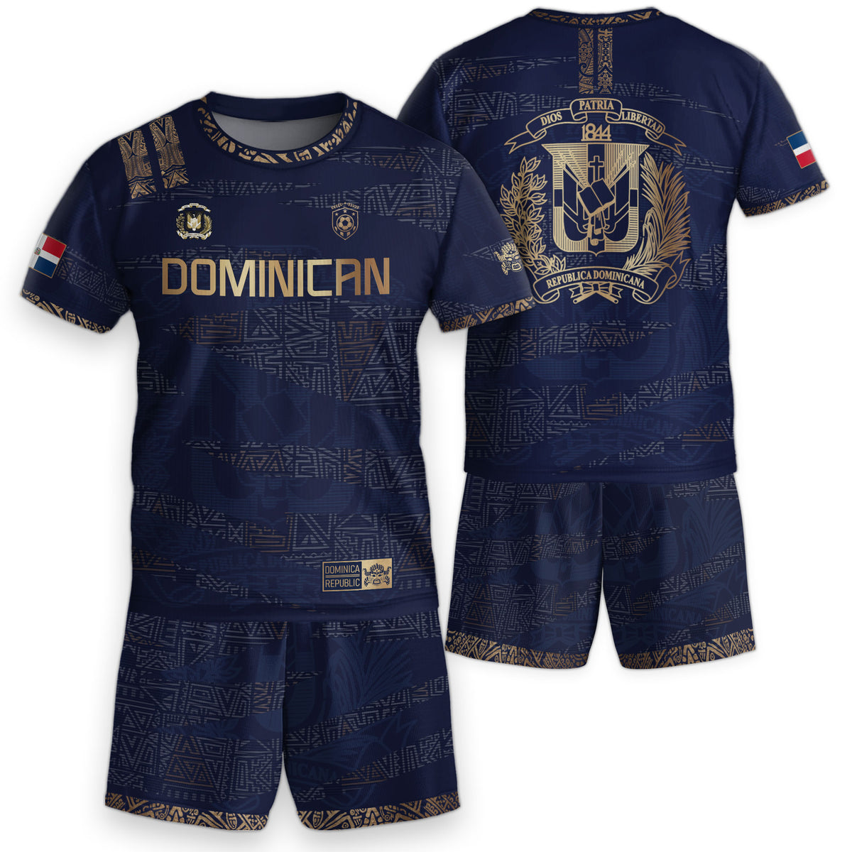 Dominican Republic Youth Soccer Jersey Navy Gold Cultural Pride